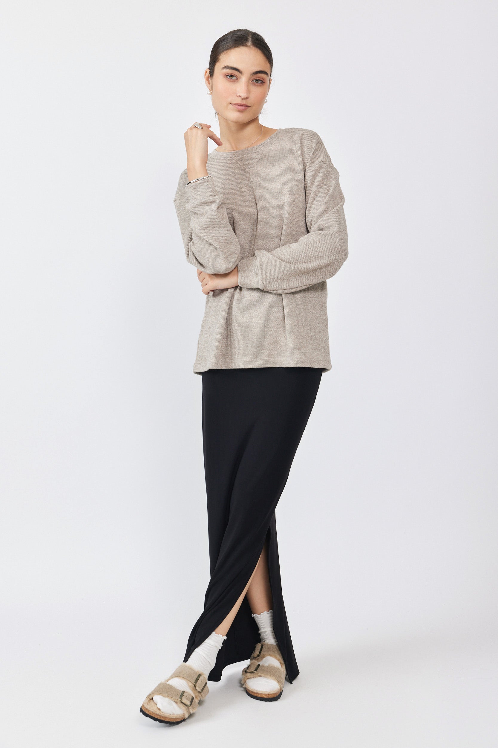 חצאית נאון מקסי+ שסע