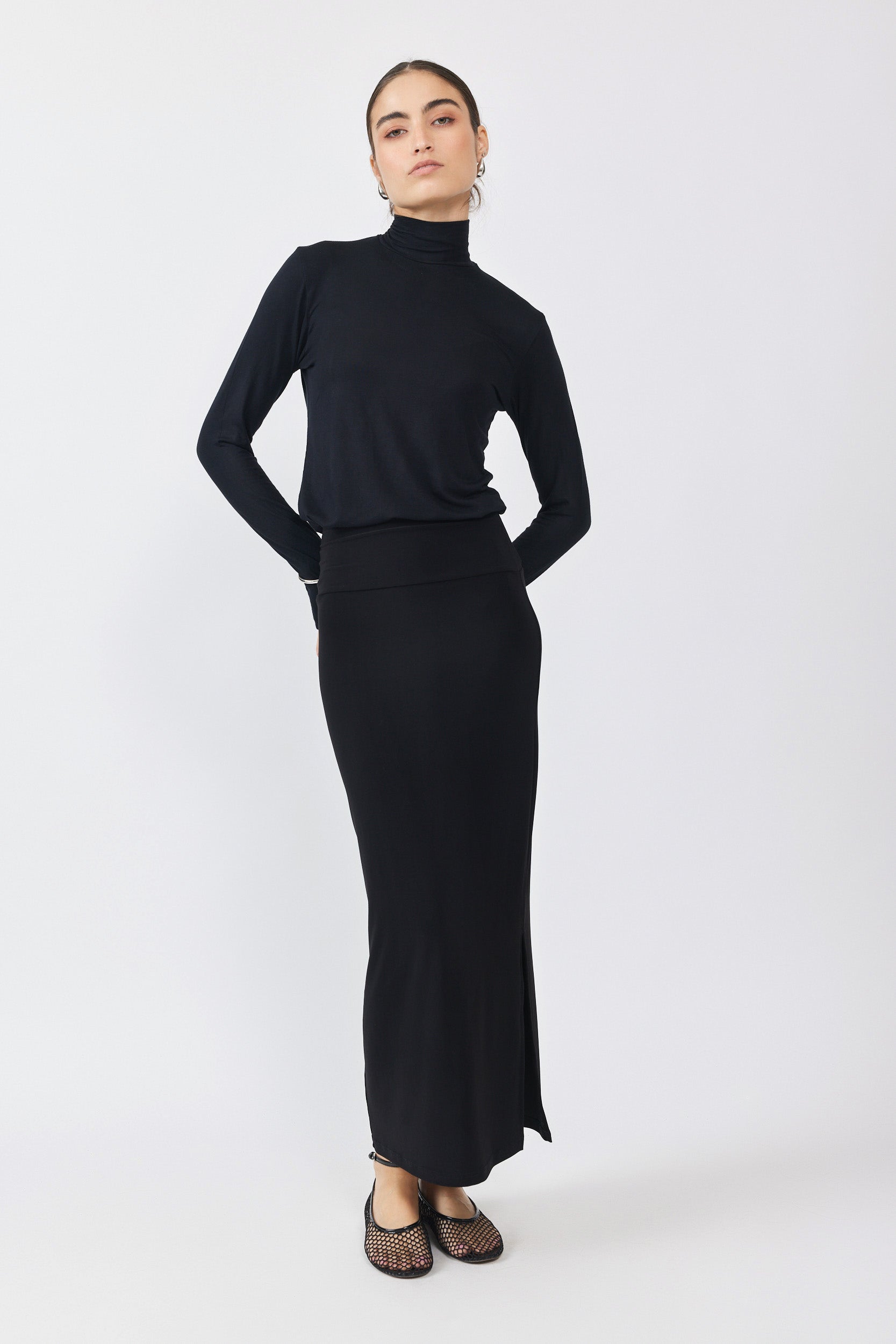 חצאית נאון 3/4+ שסע