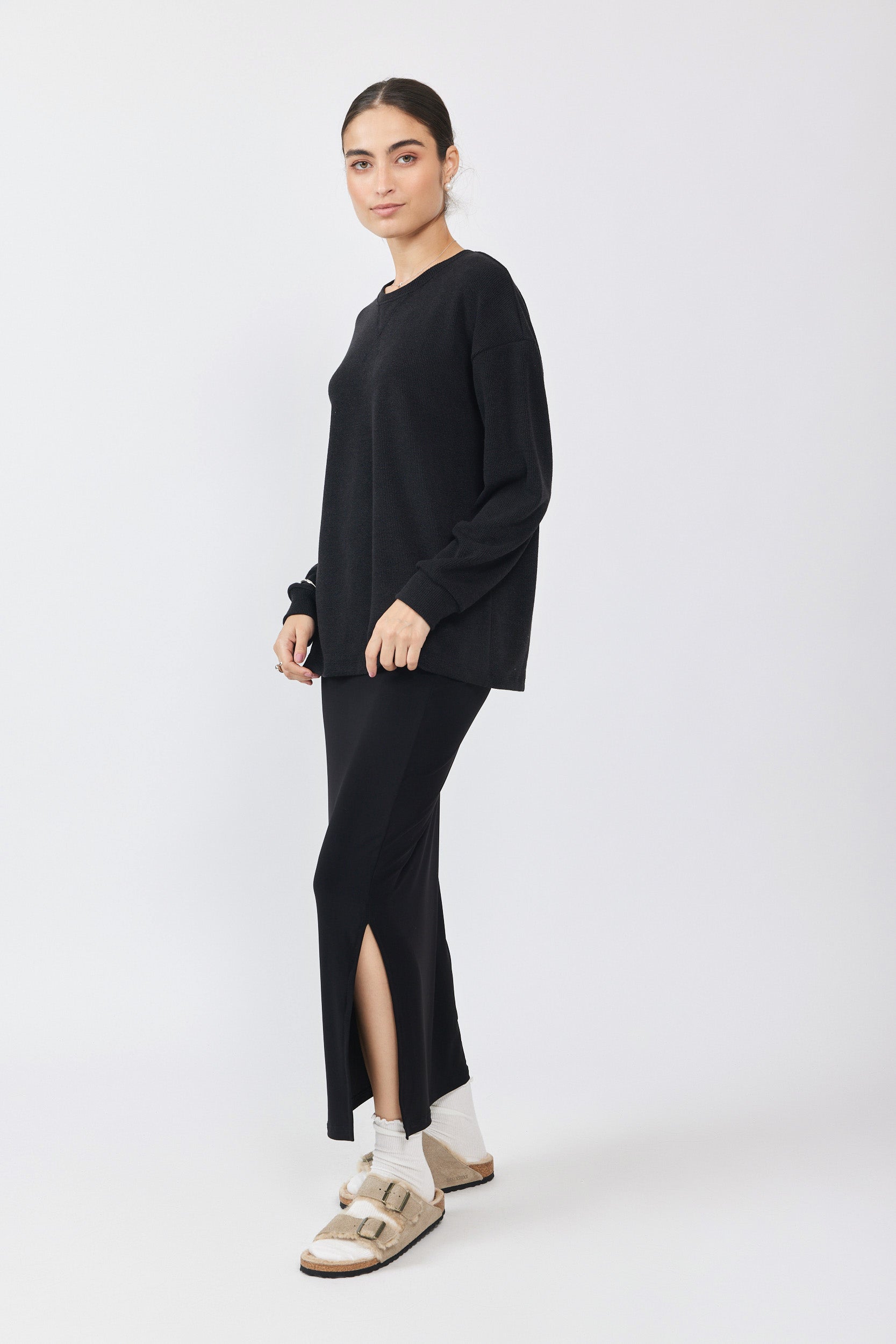 חצאית נאון 3/4+ שסע