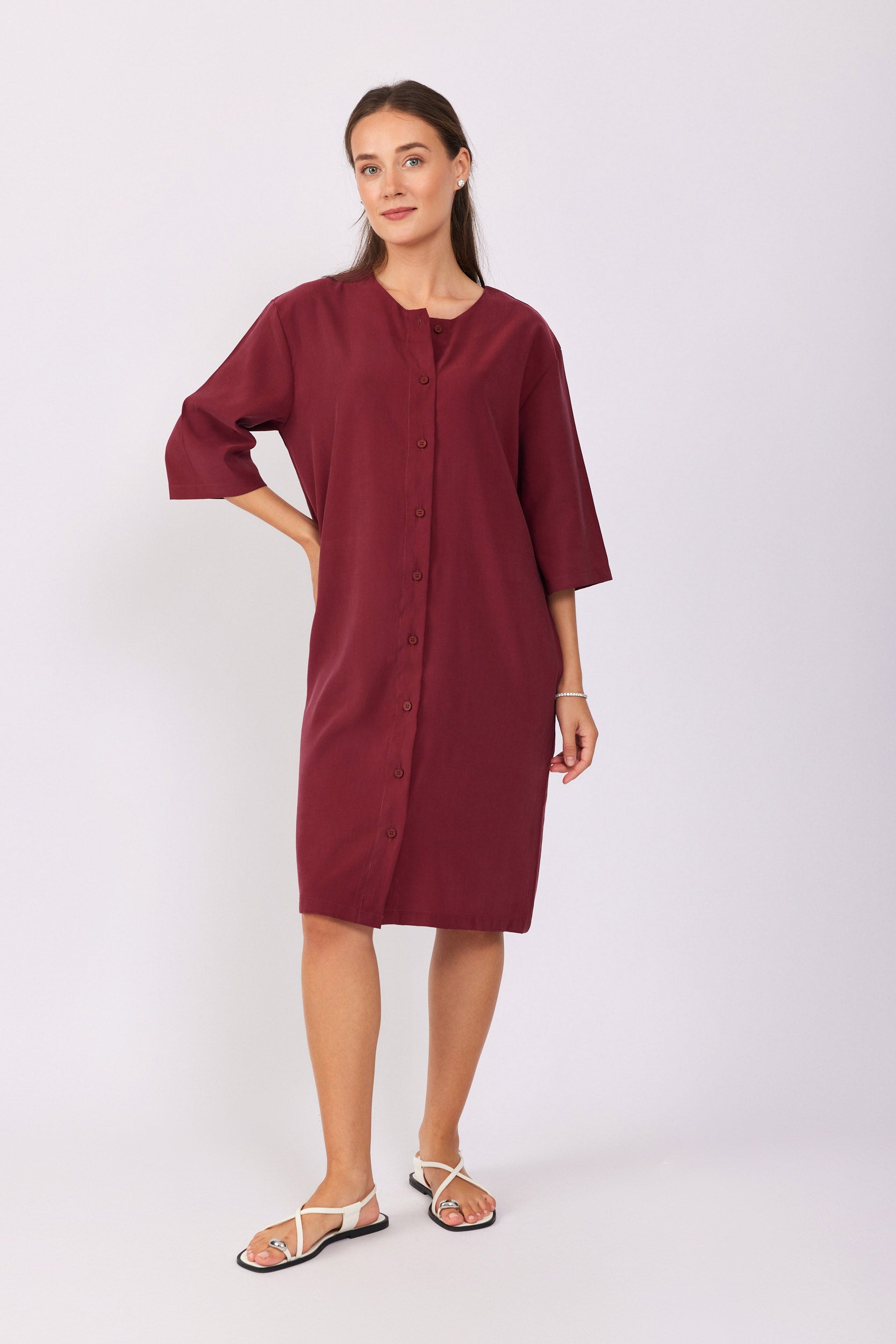 שמלת קופרו מכופתרת