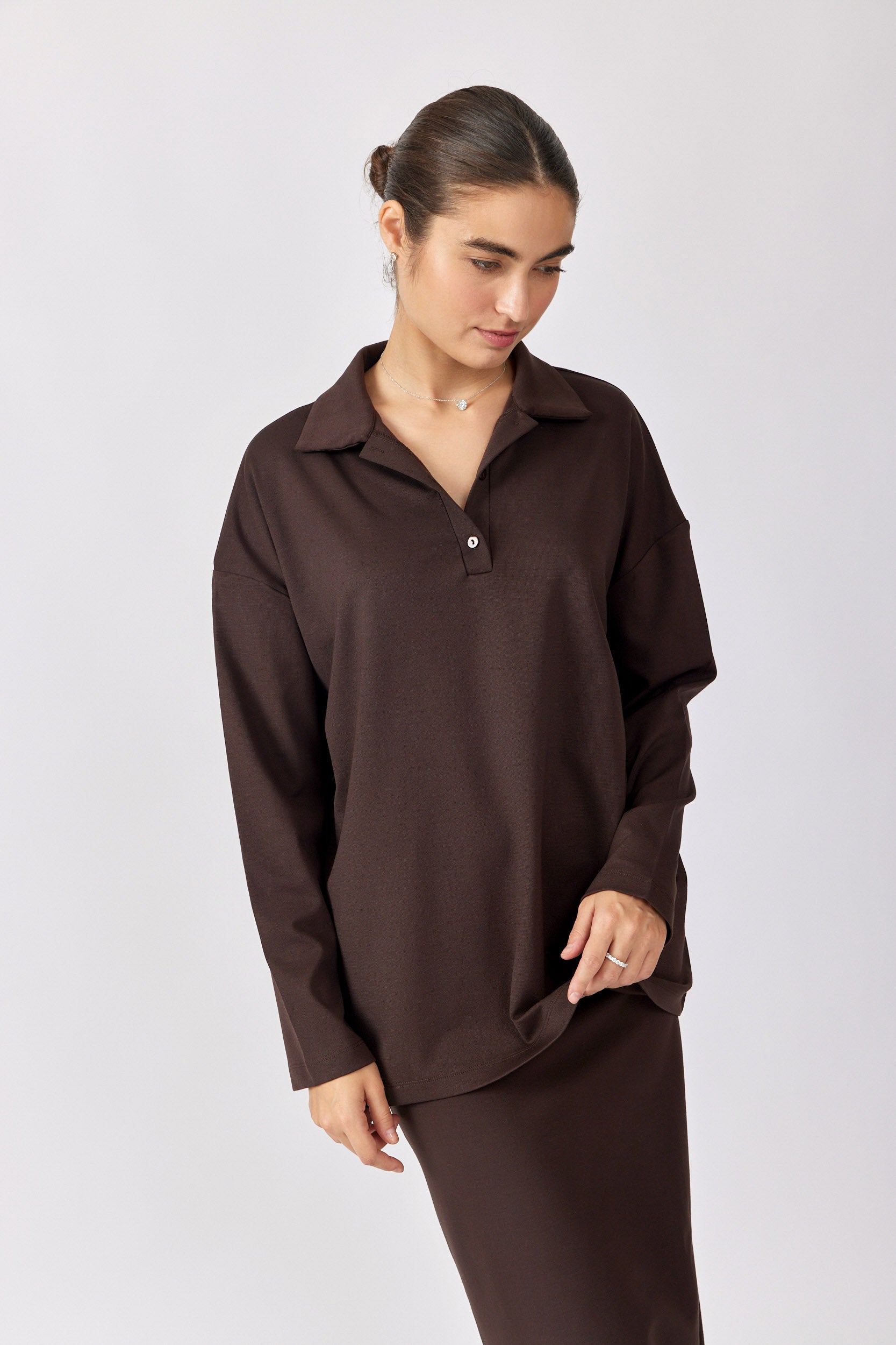 חולצת פולו ביג ג'רסי שרוול ארוך