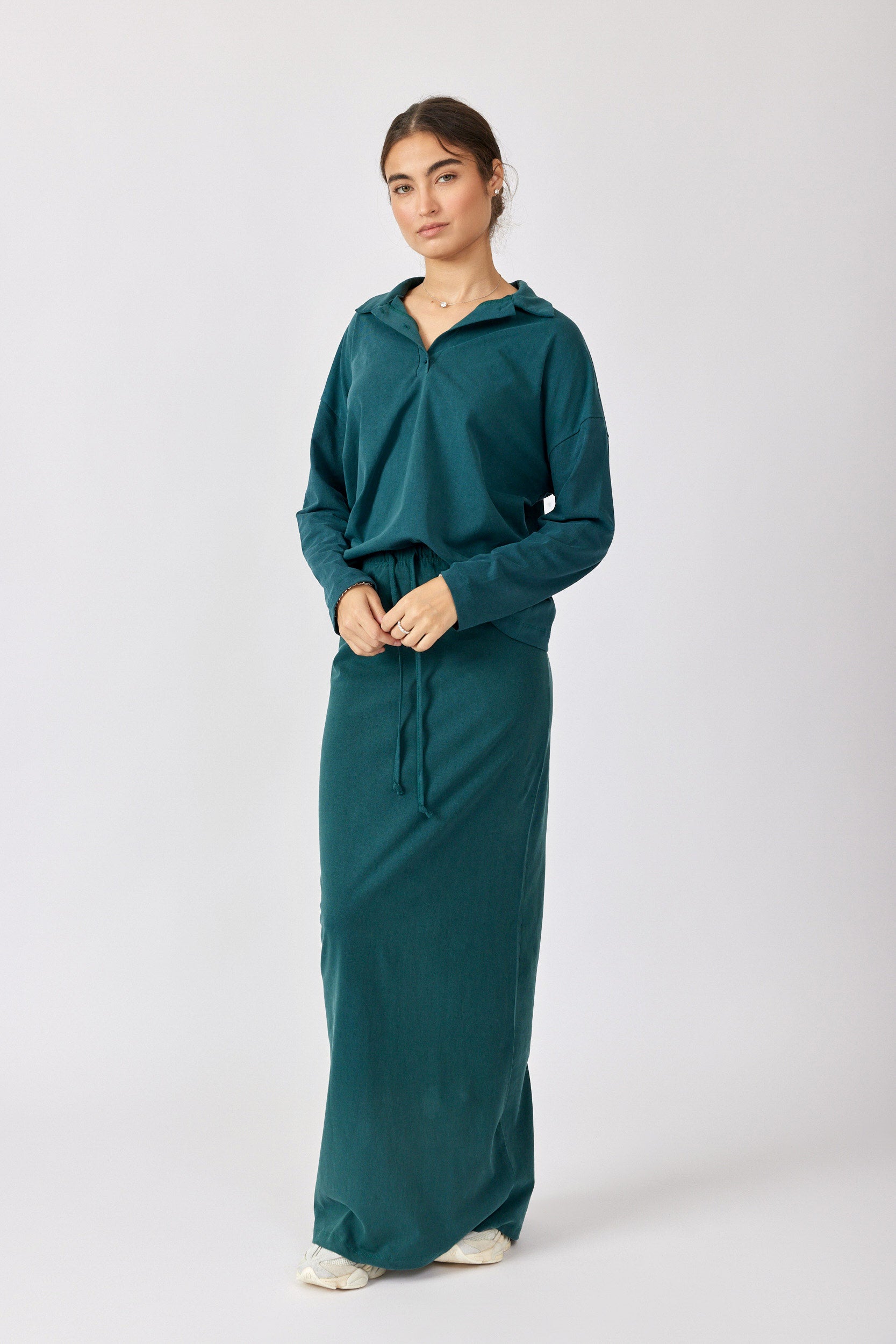 חולצת פולו פיגמנט שרוול ארוך