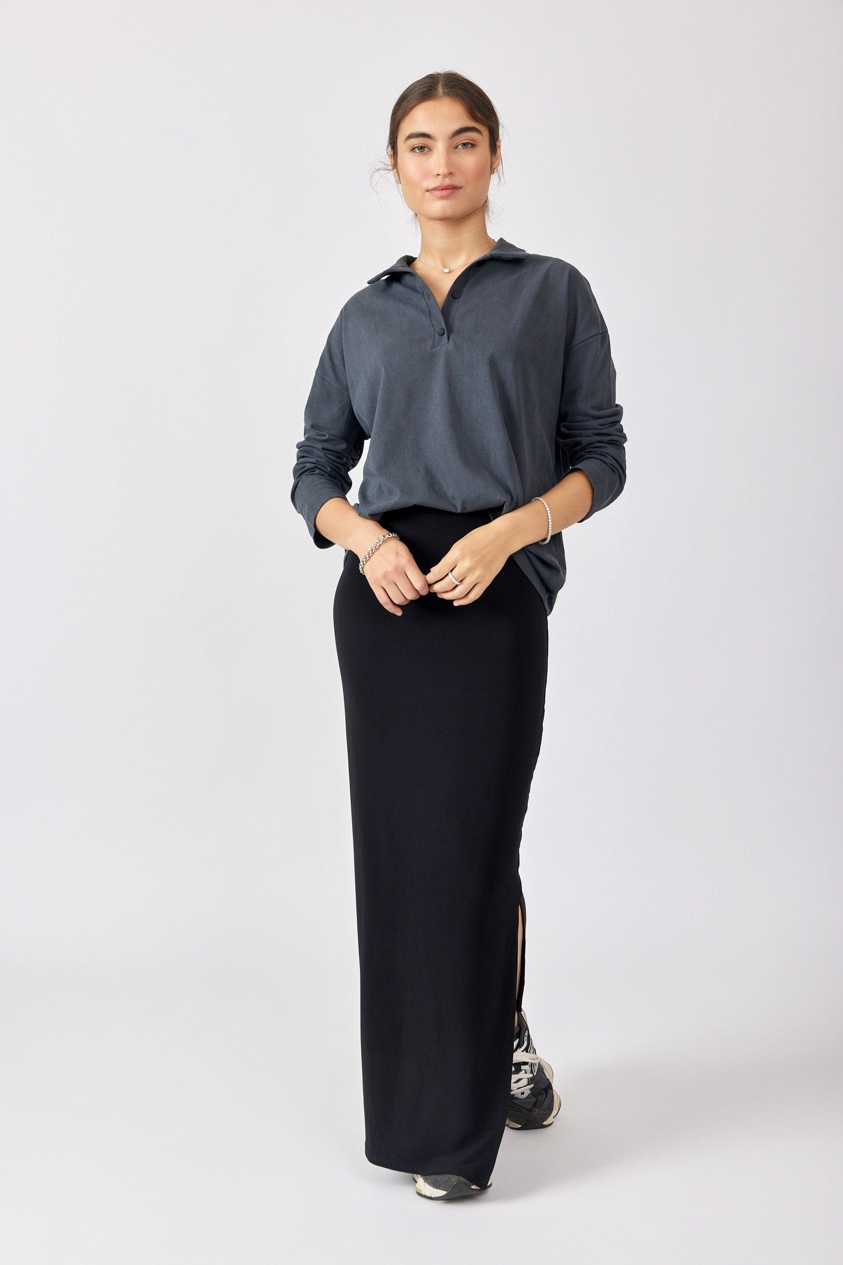 חולצת פולו פיגמנט שרוול ארוך