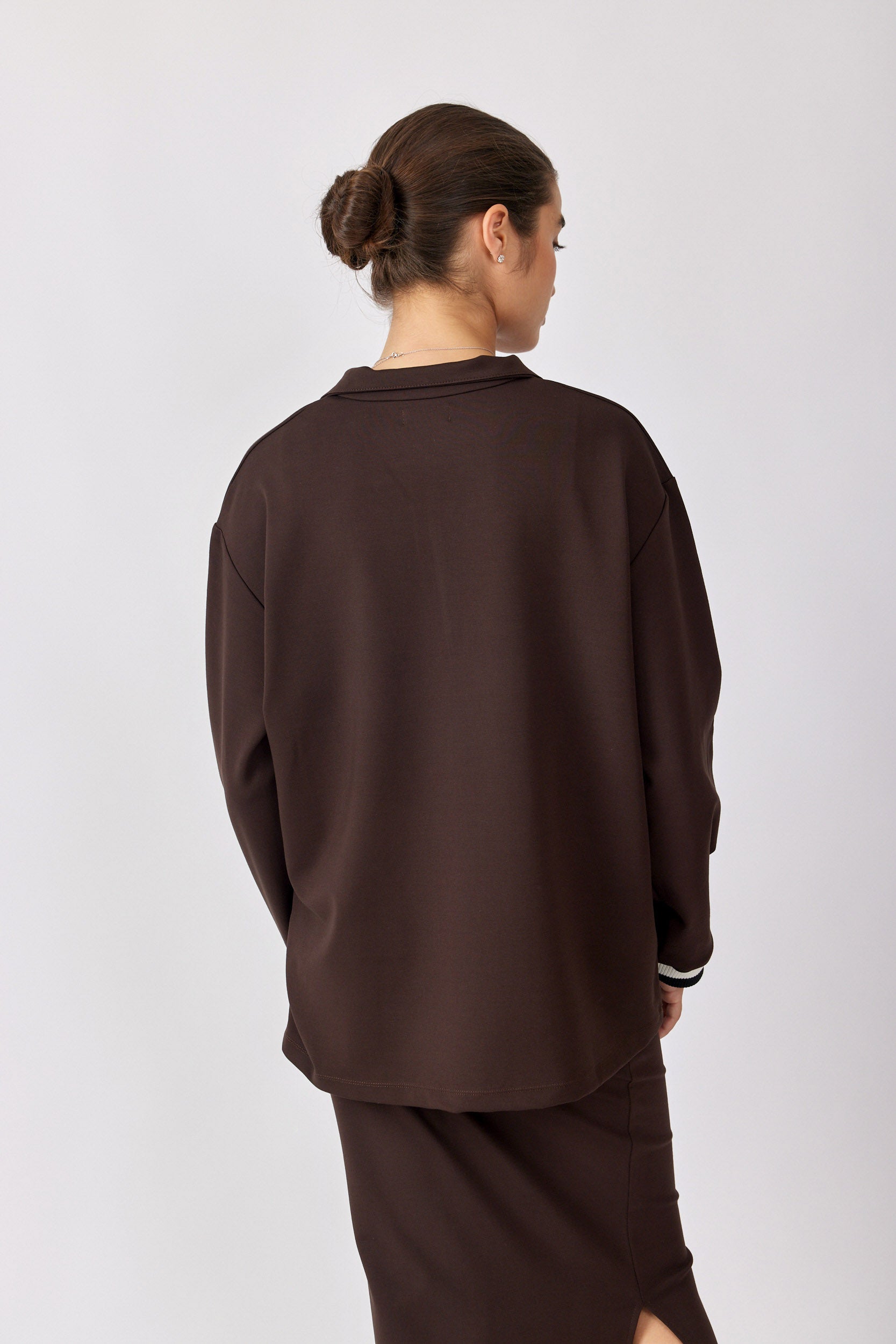 חולצת רוכסן ג'רסי שרוול ארוך