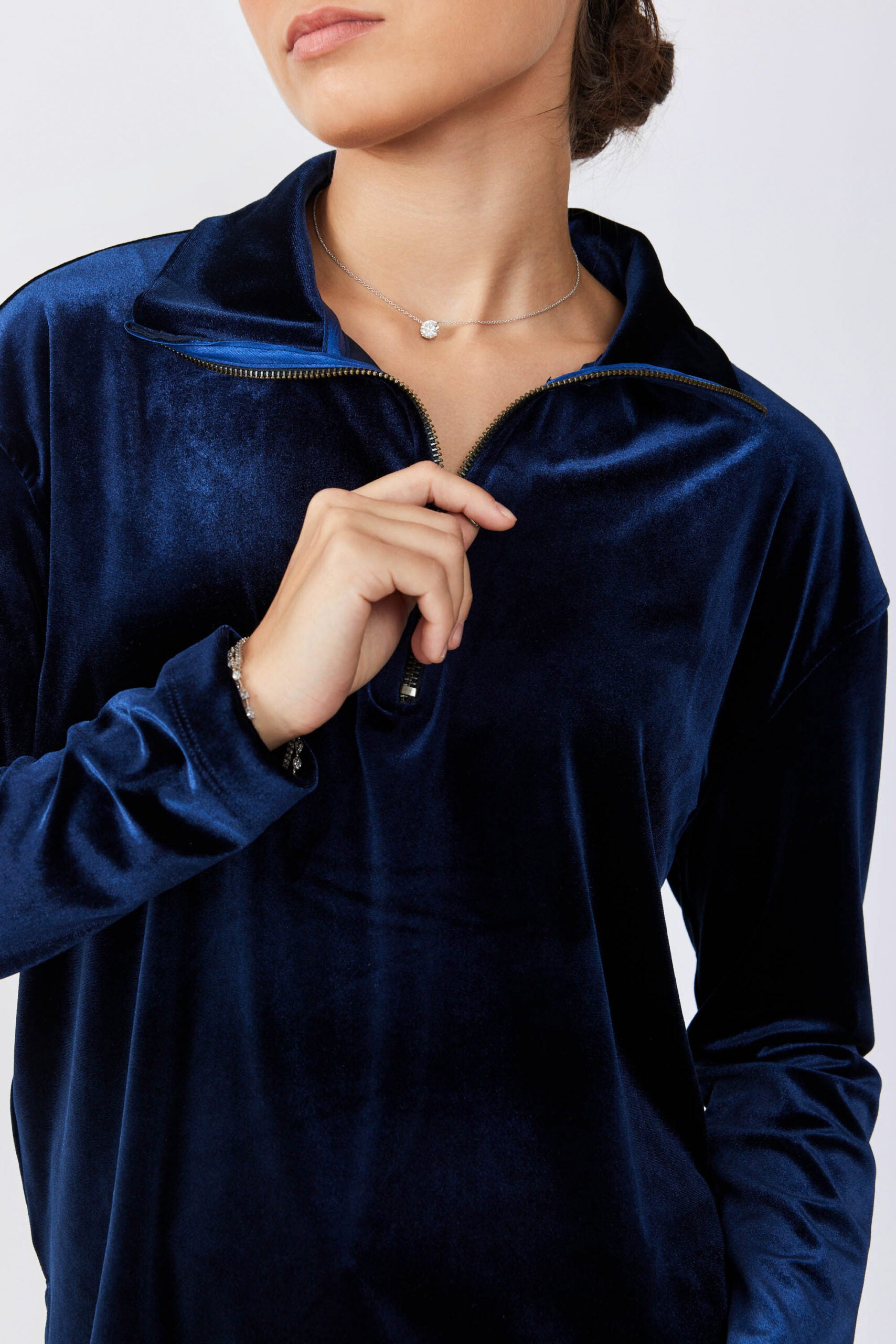 חולצת קטיפה רוכסן