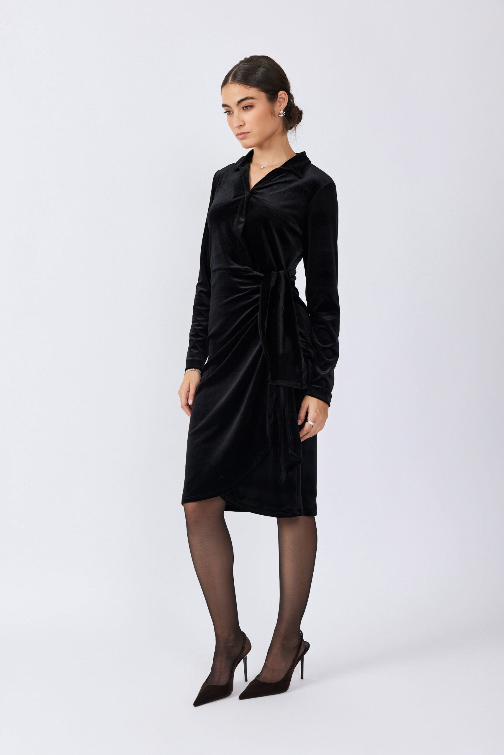 שמלת מעטפת קטיפה