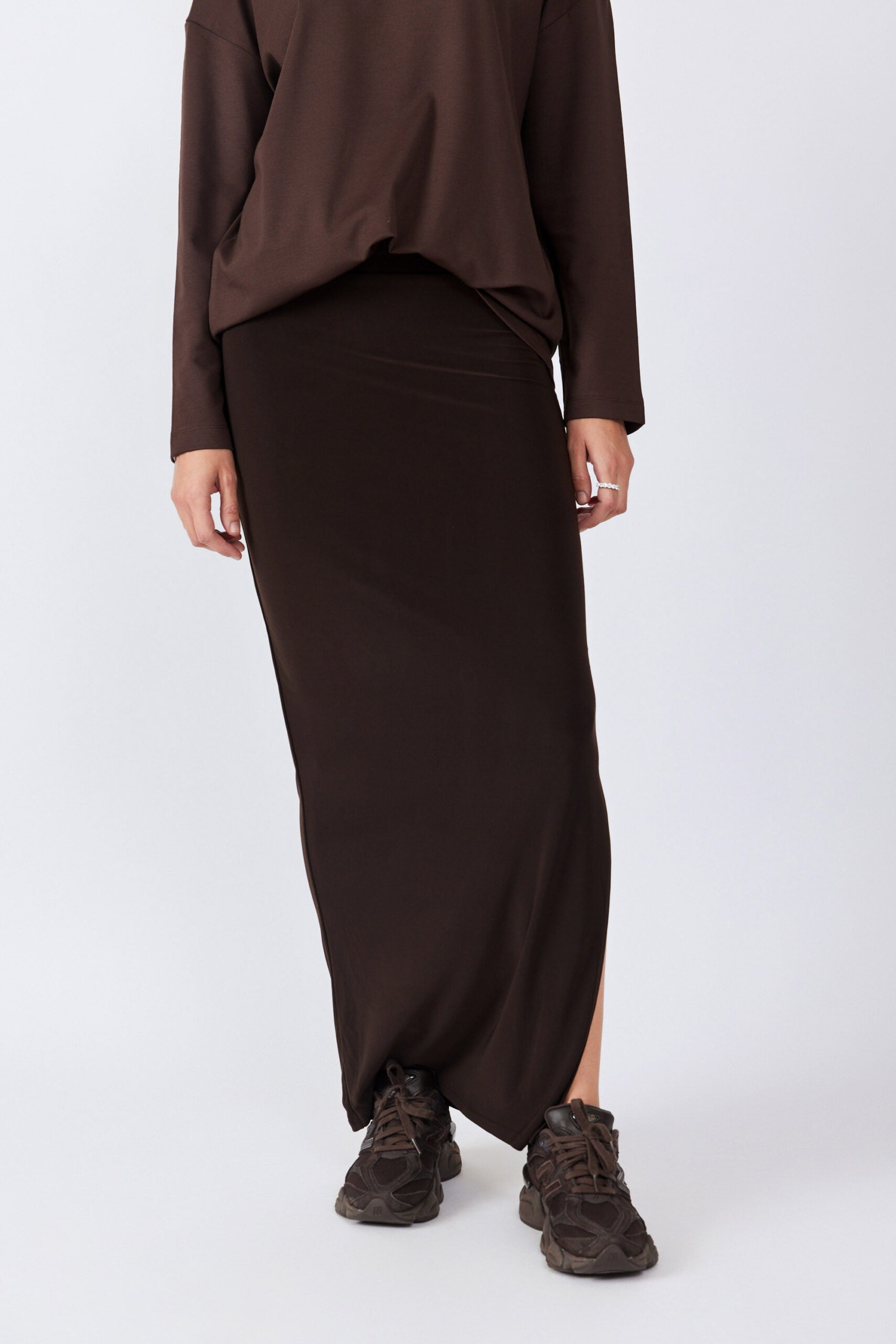 חצאית נאון מקסי+ שסע