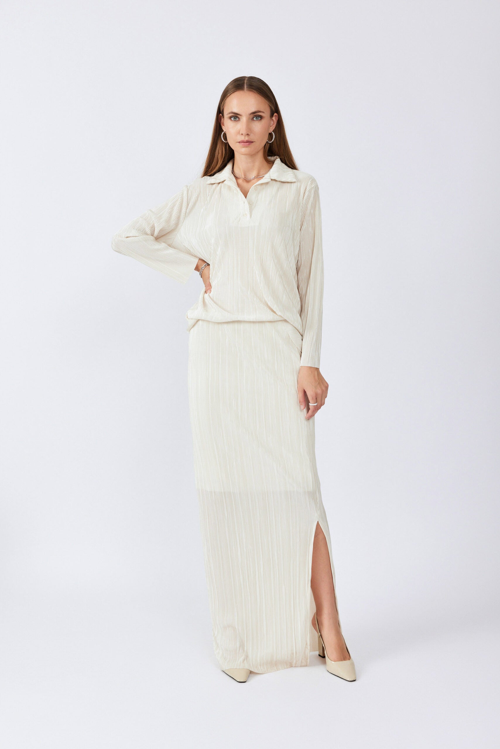 חצאית פליסה מקסי