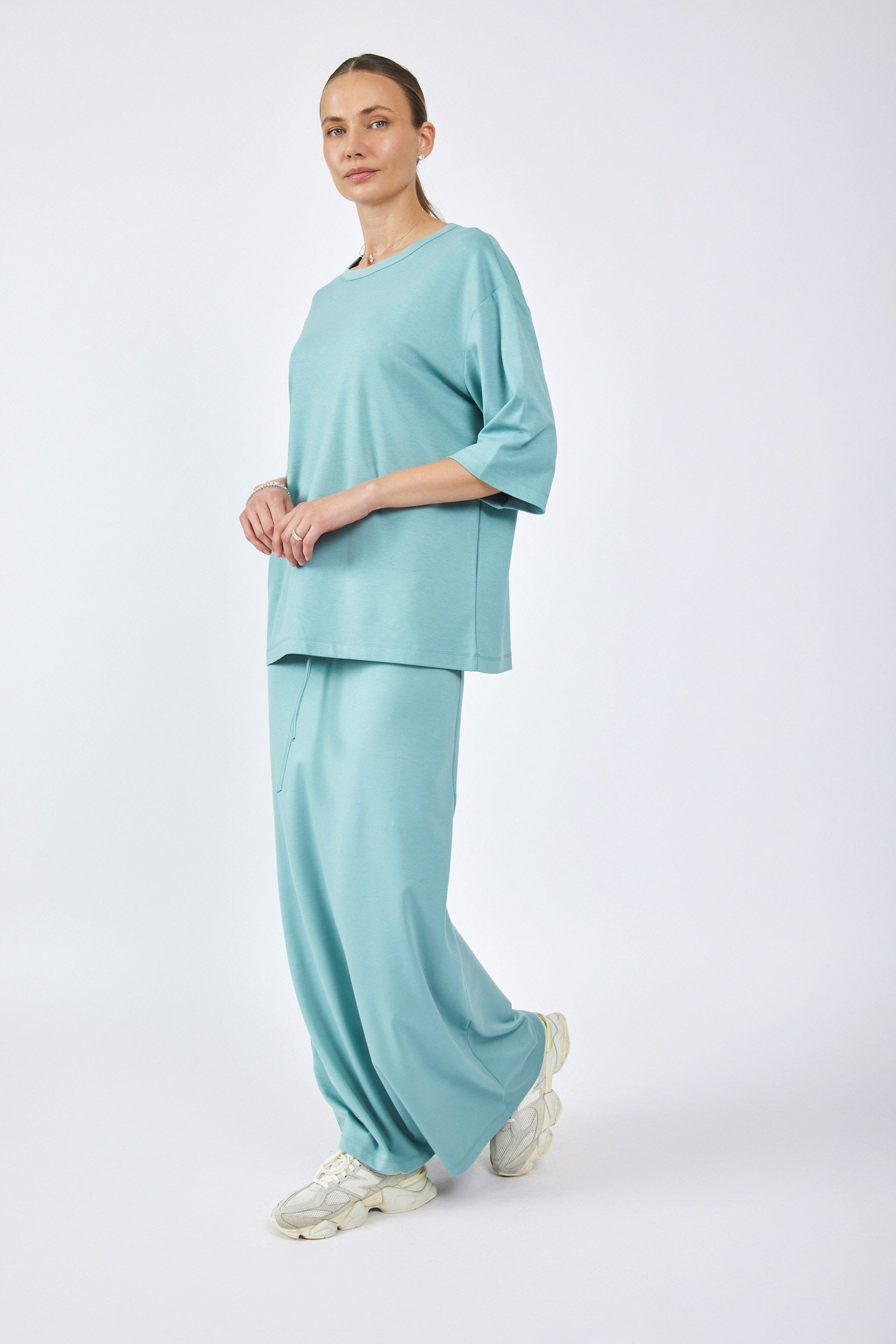 חצאית ג'רסי מקסי + שרוך