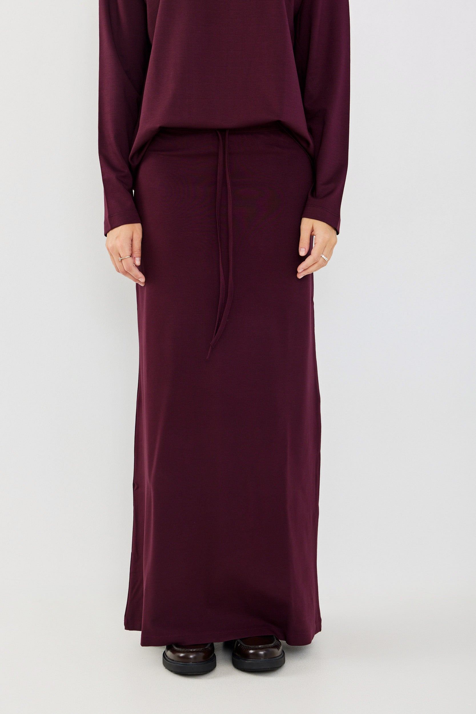 חצאית ג'רסי מקסי + שרוך