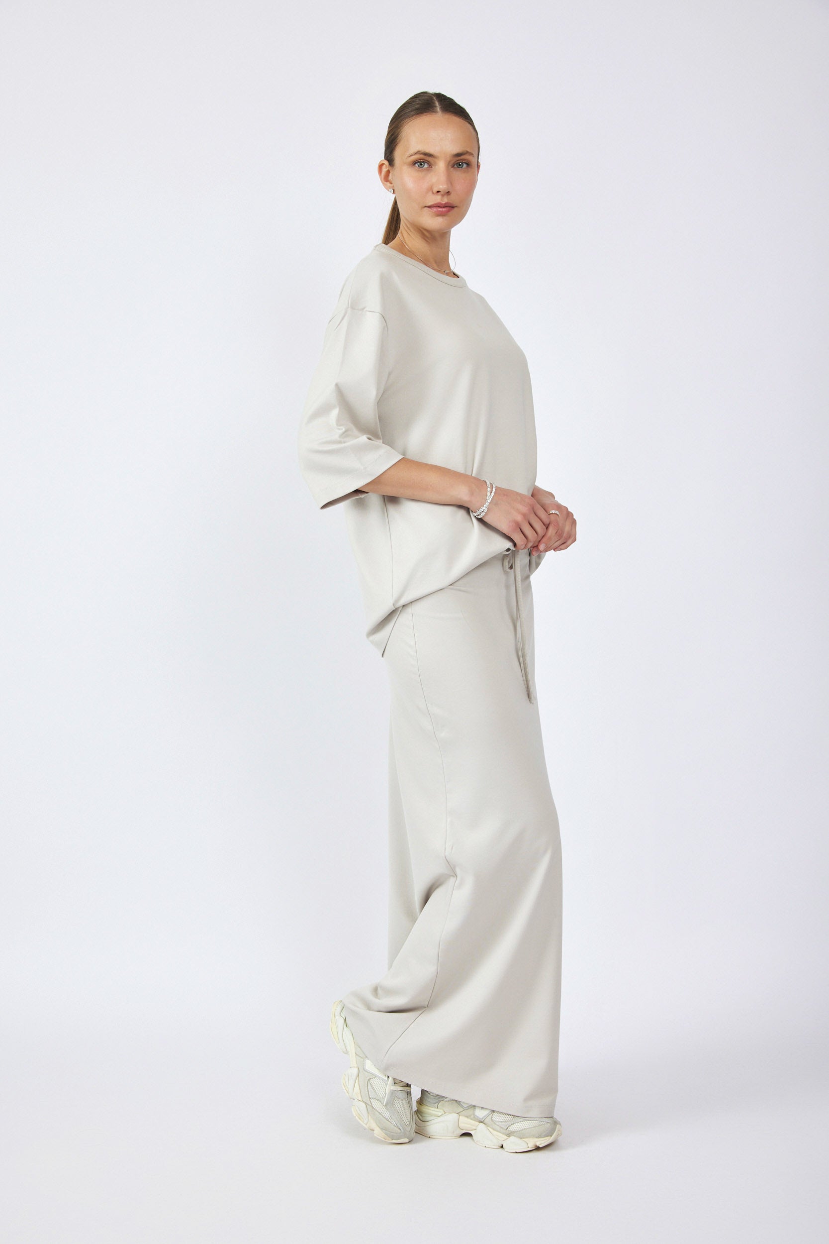 חצאית ג'רסי מקסי + שרוך