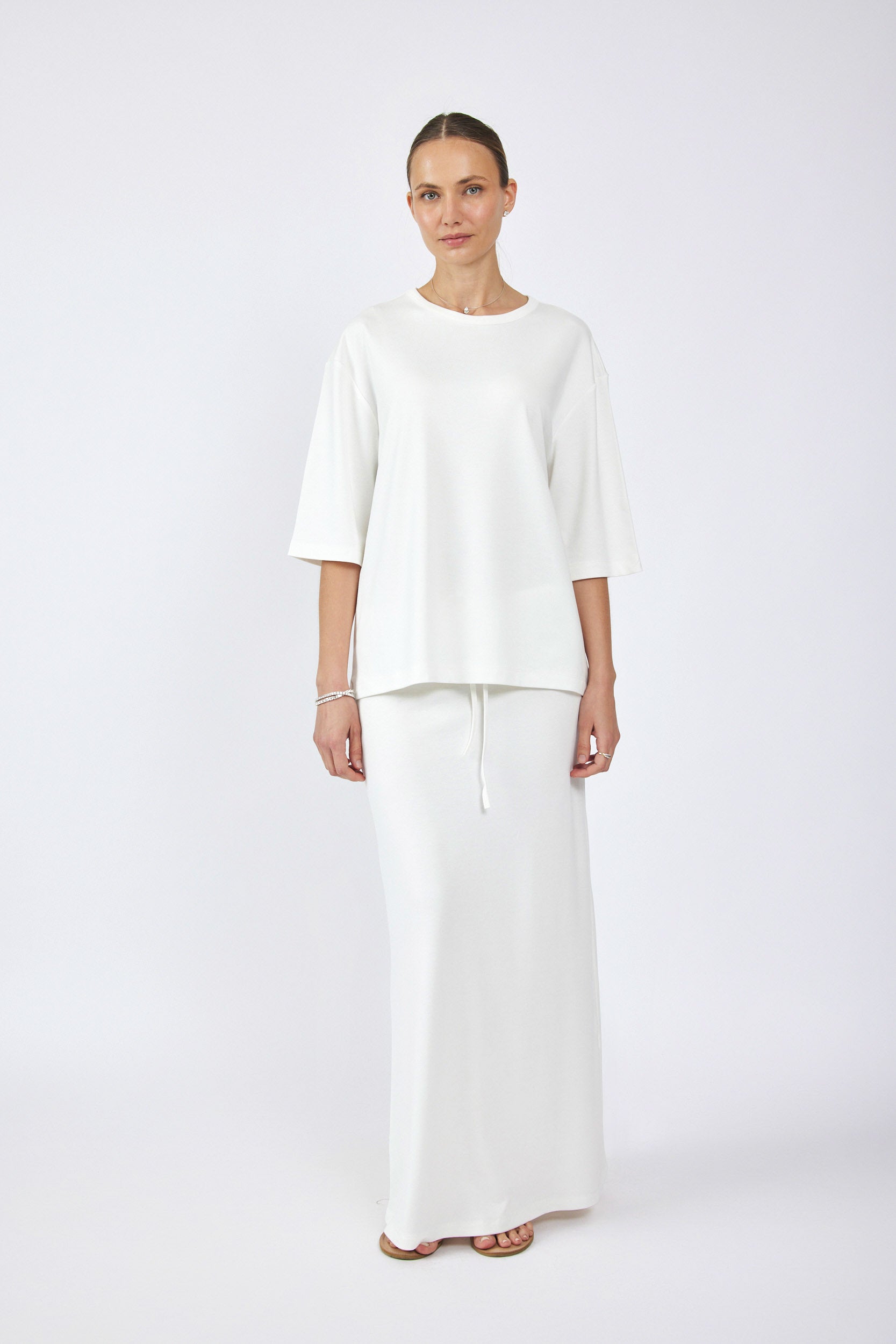 חצאית ג'רסי מקסי + שרוך