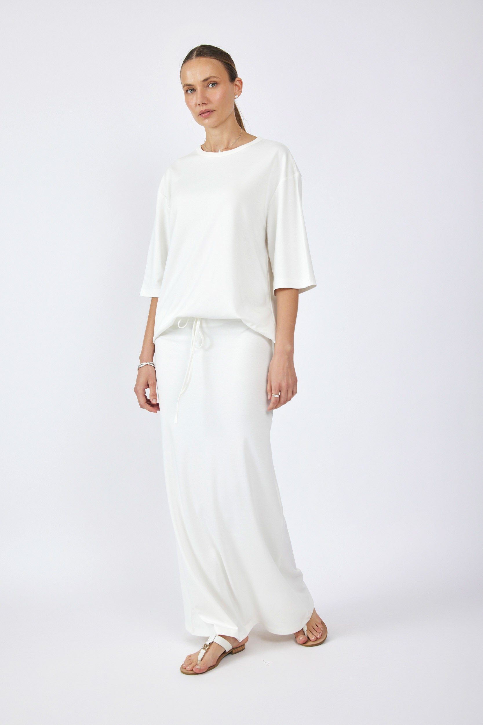 חצאית ג'רסי מקסי + שרוך