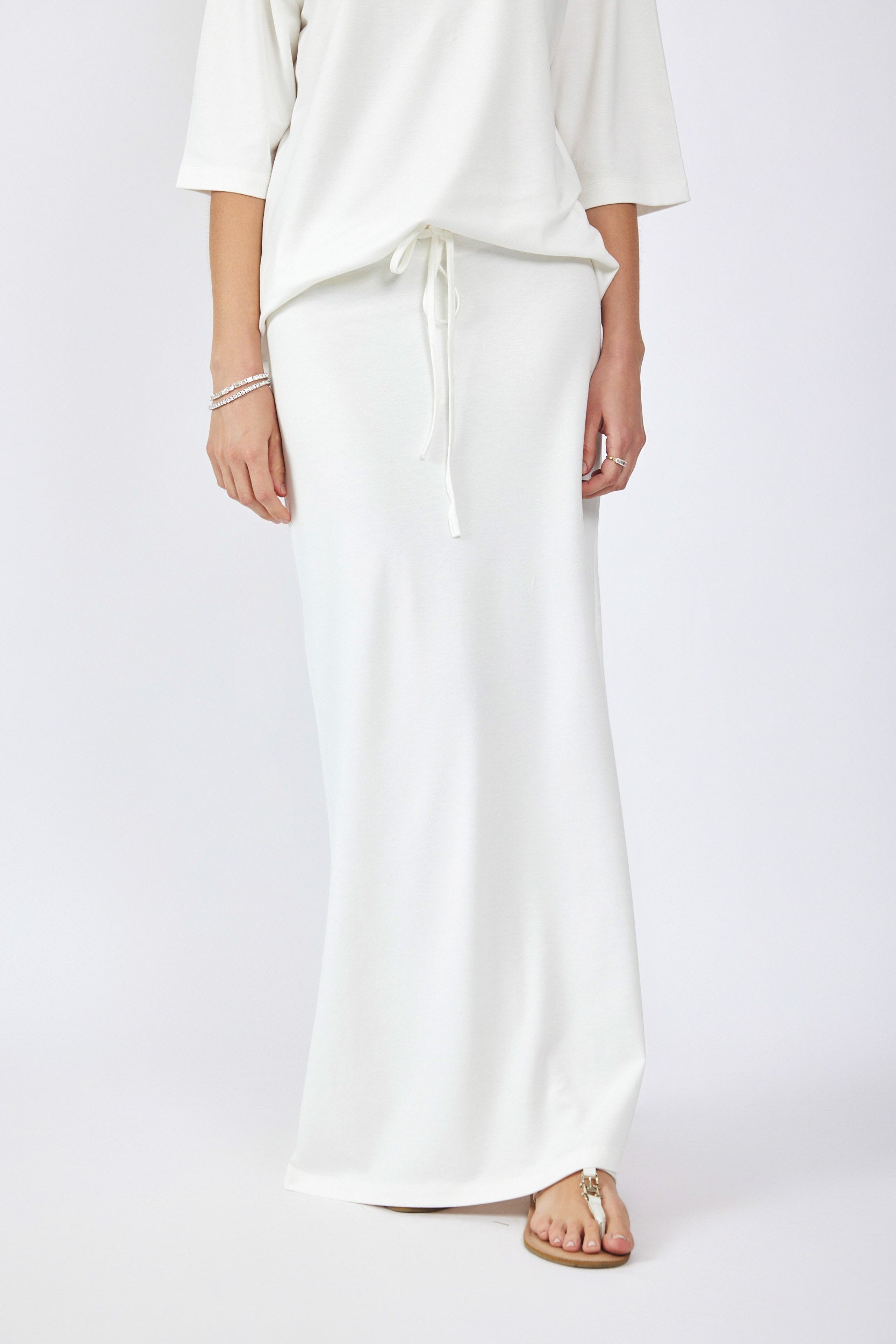 חצאית ג'רסי מקסי + שרוך