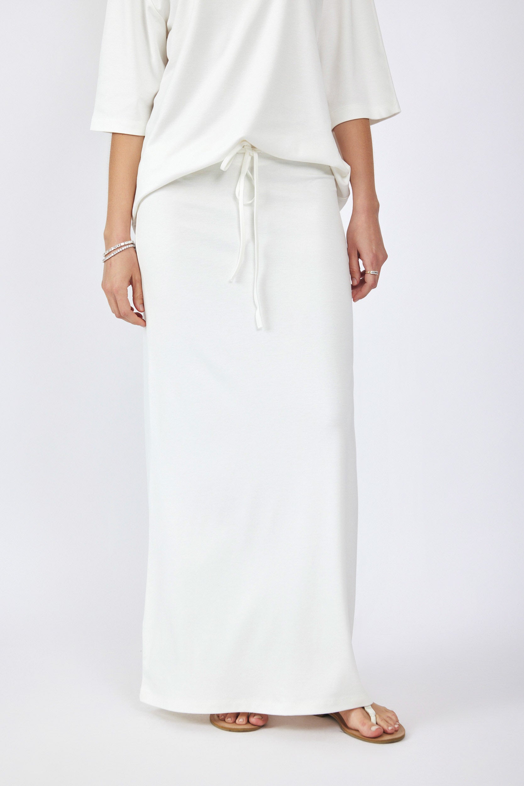 חצאית ג'רסי מקסי + שרוך