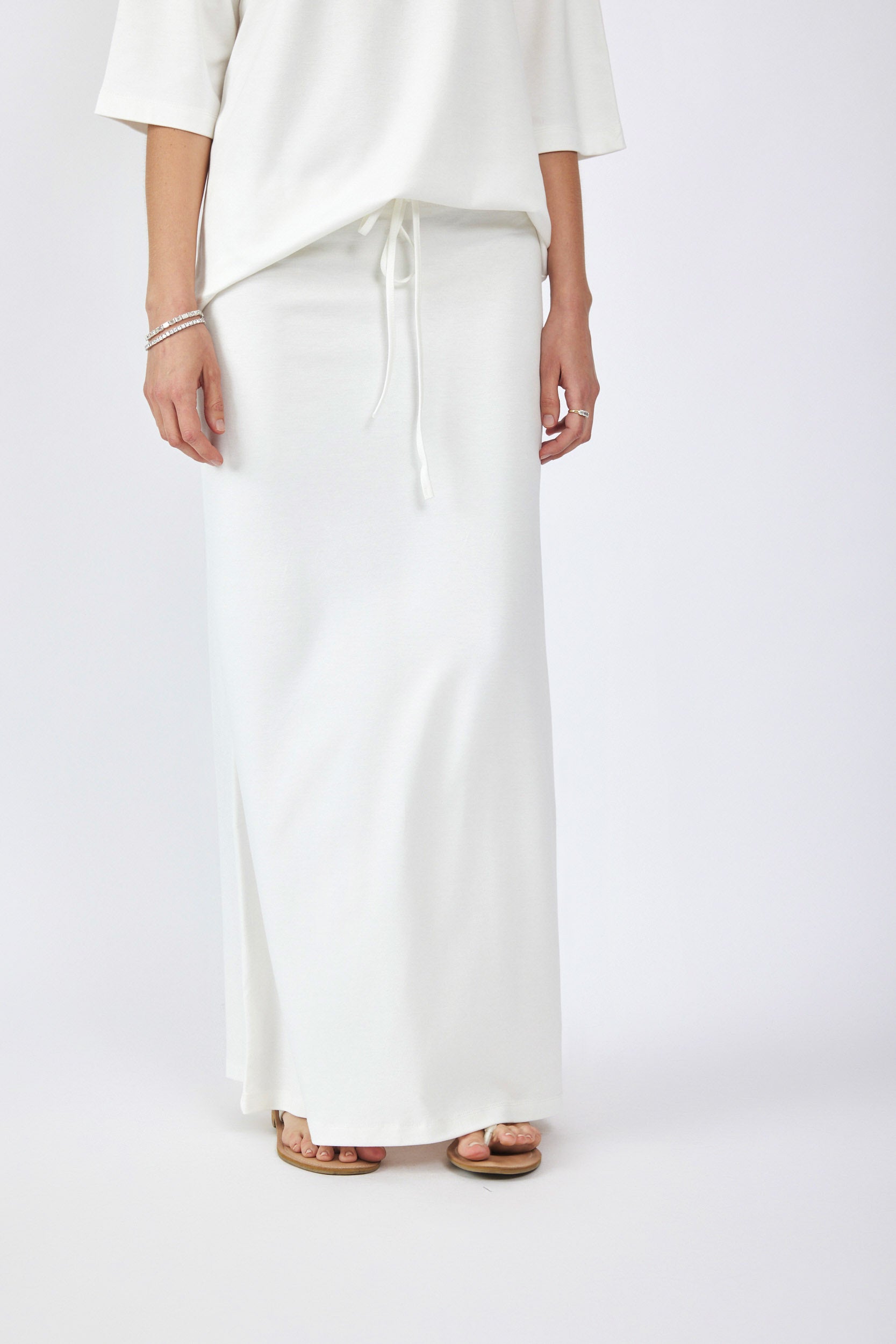 חצאית ג'רסי מקסי + שרוך