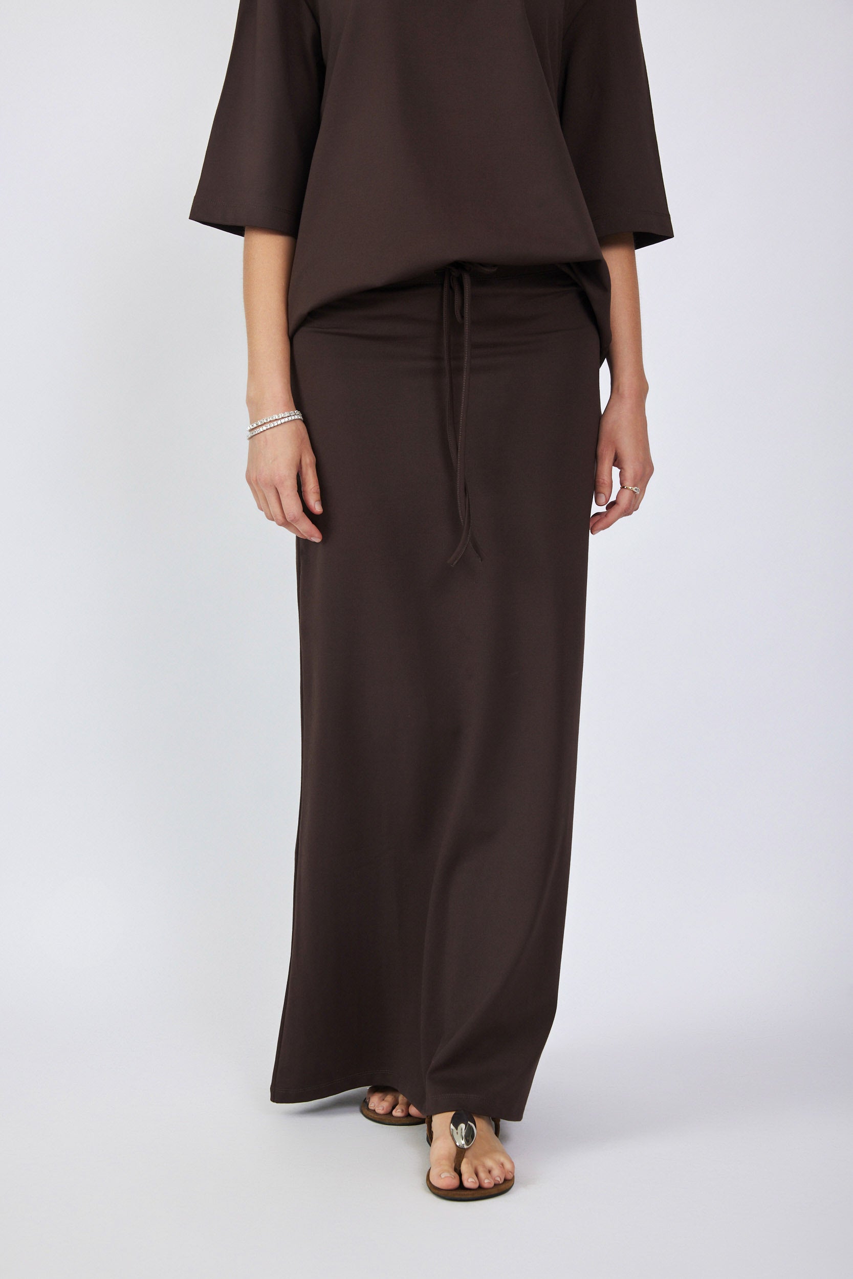 חצאית ג'רסי מקסי + שרוך