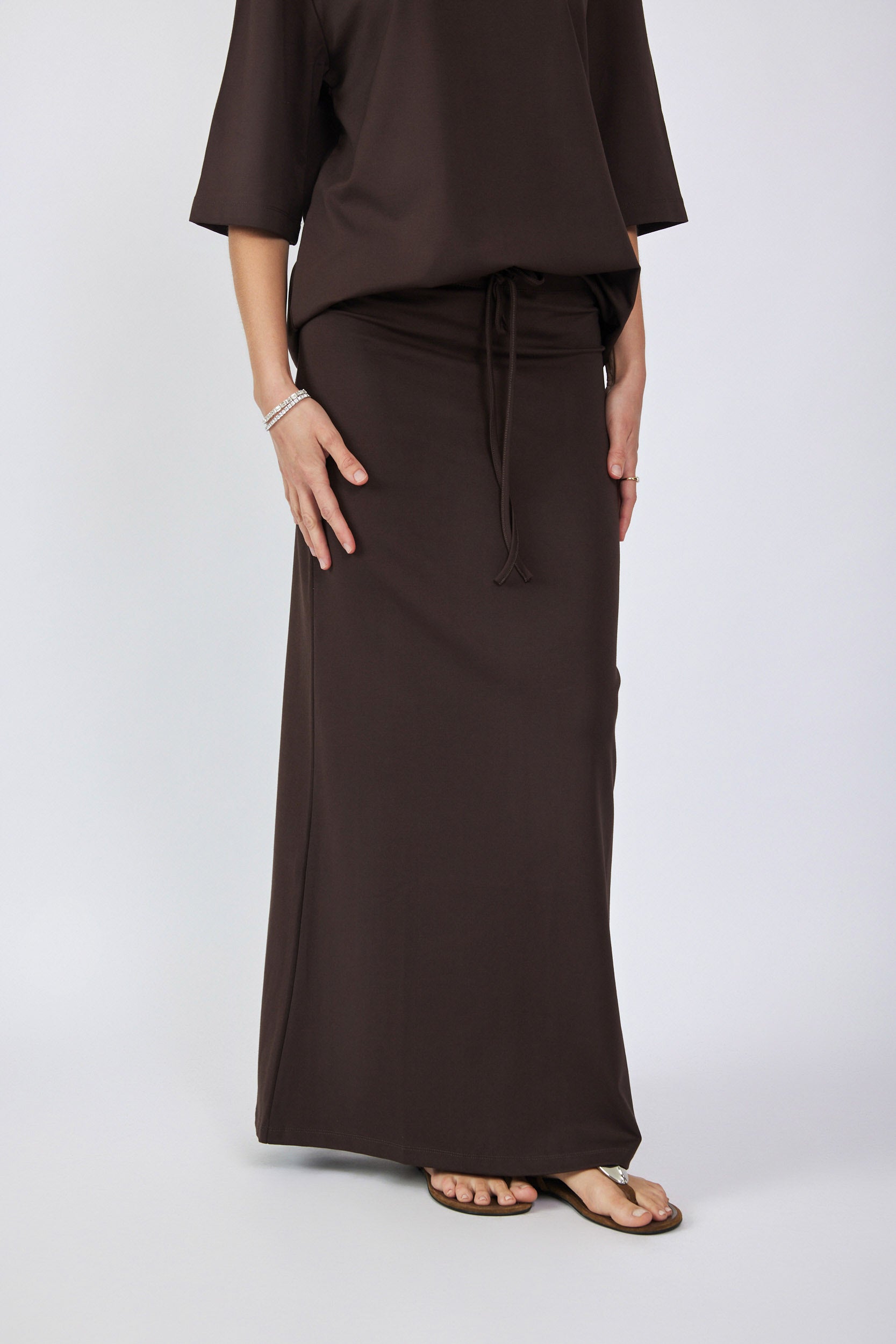 חצאית ג'רסי מקסי + שרוך