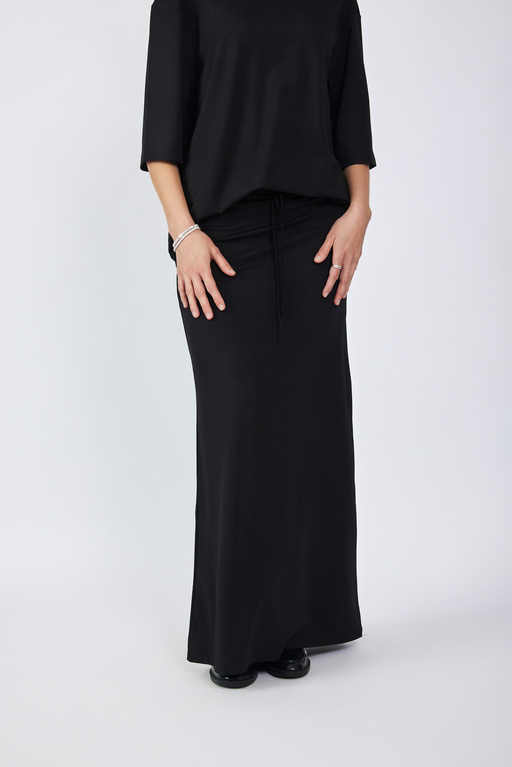 חצאית ג'רסי מקסי + שרוך