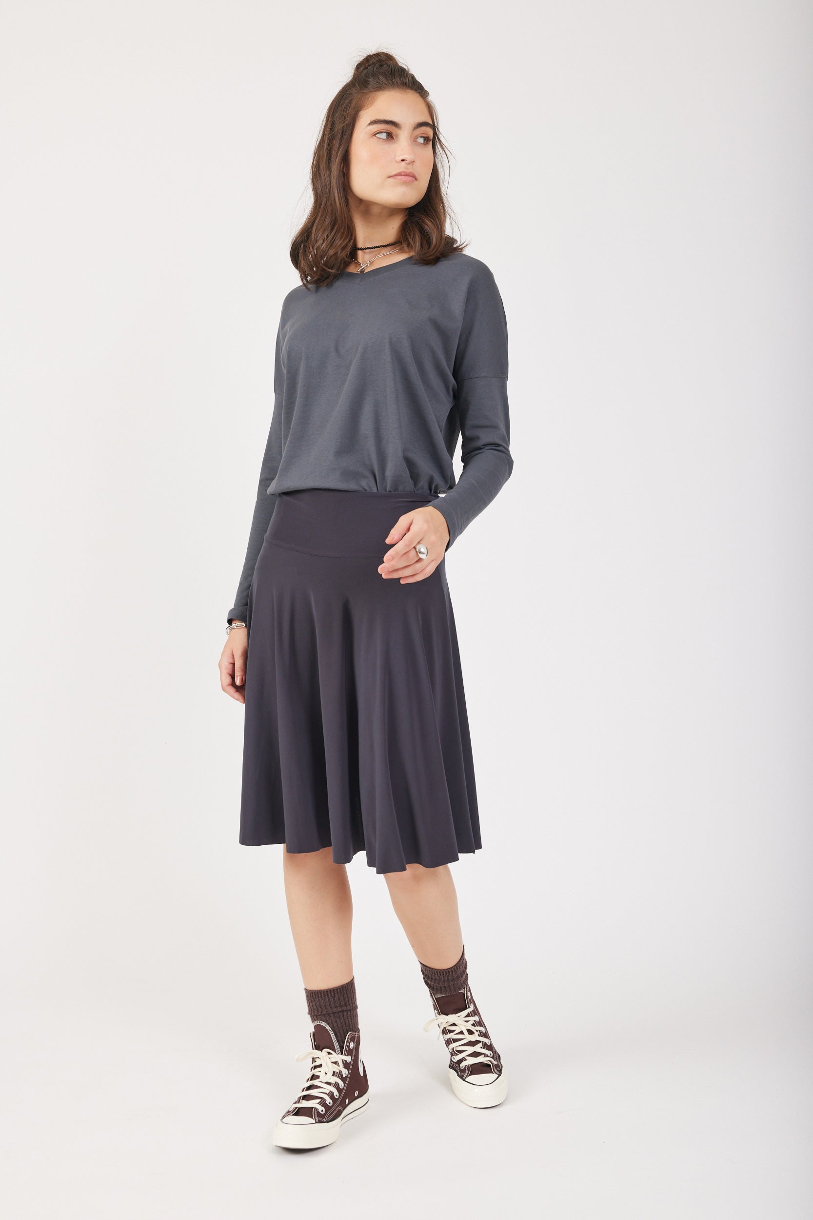 חצאית נאון קצרה גזרת קלוש