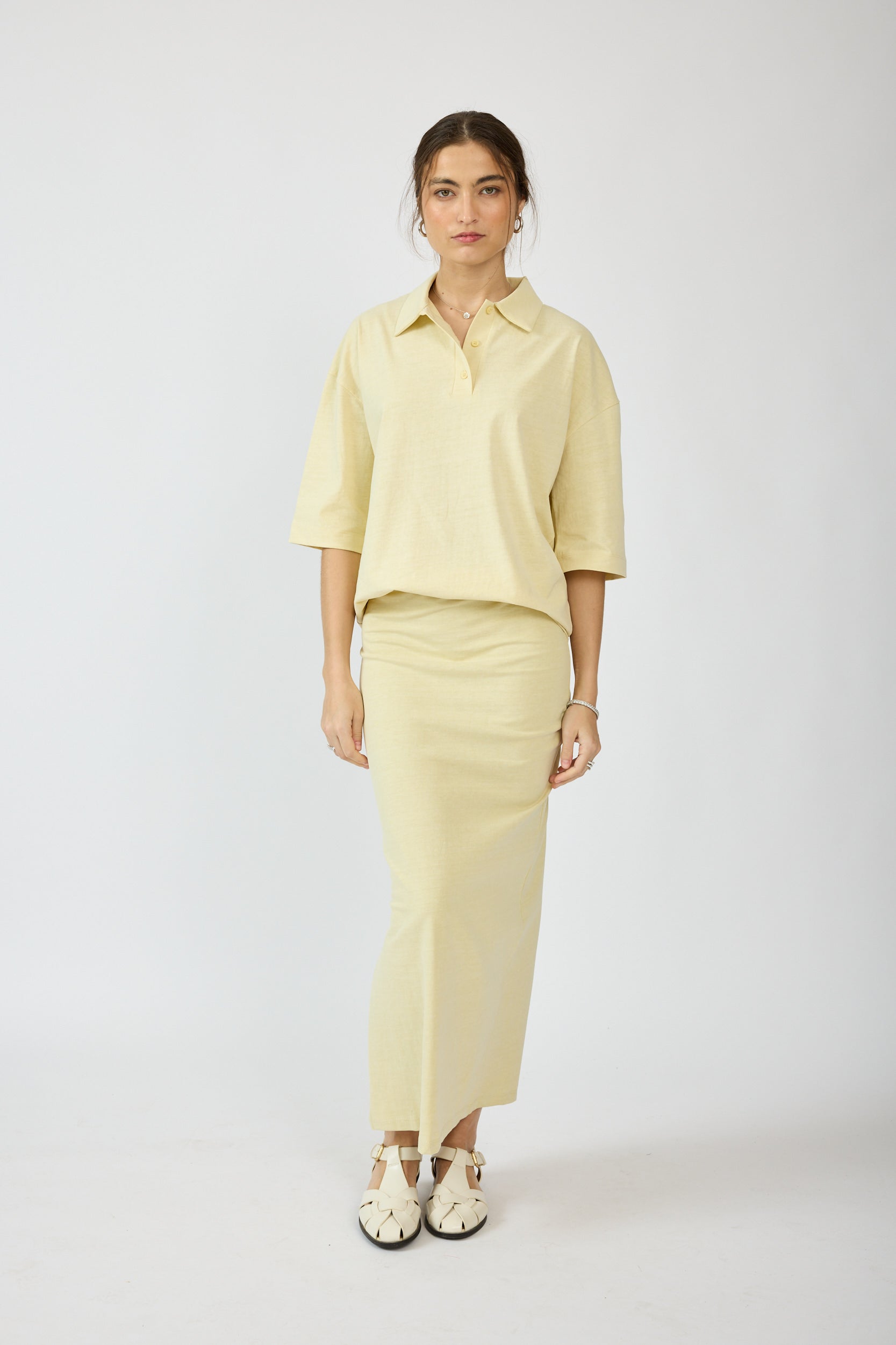 חצאית פיגמנט 3/4 + שסע