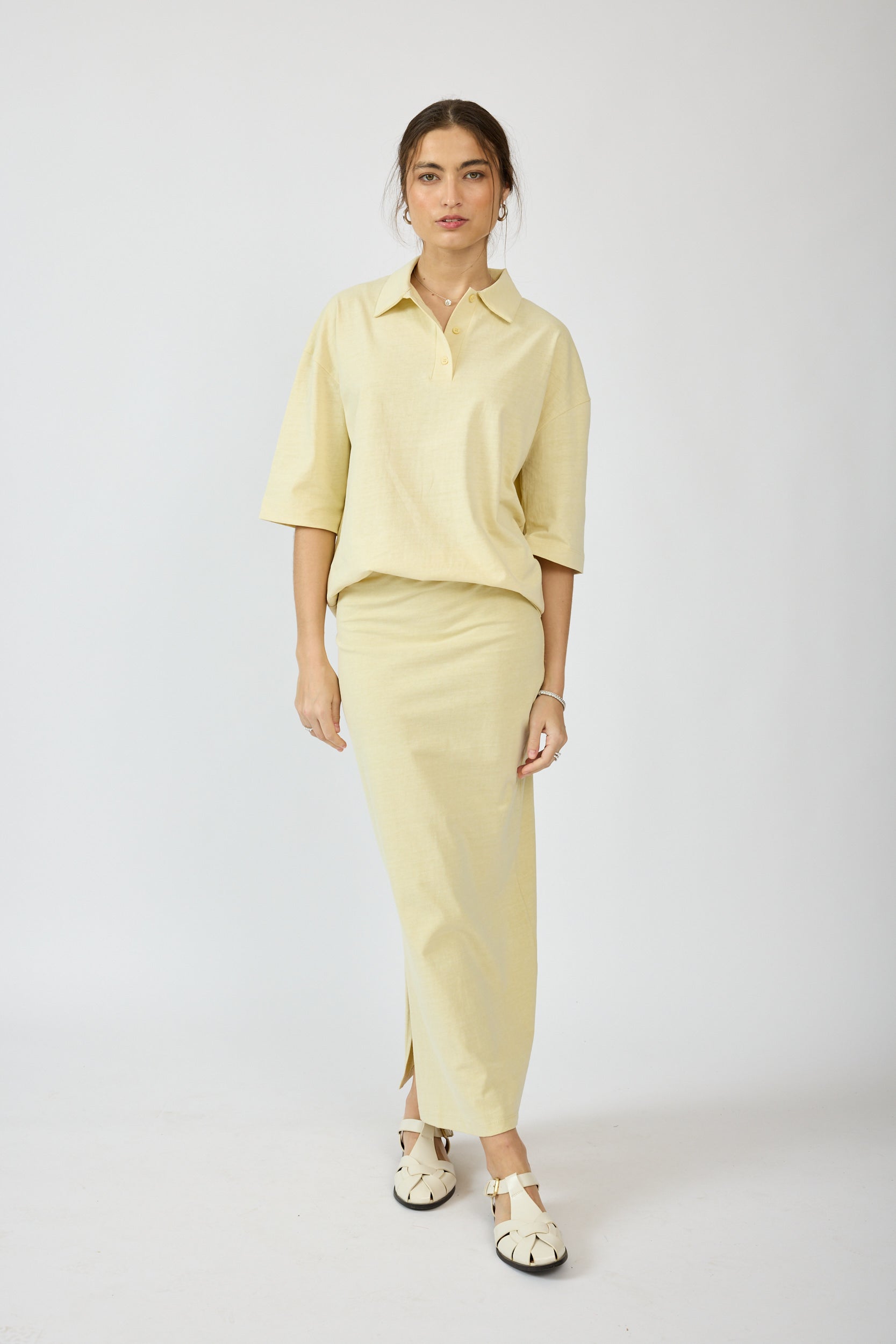 חצאית פיגמנט 3/4 + שסע