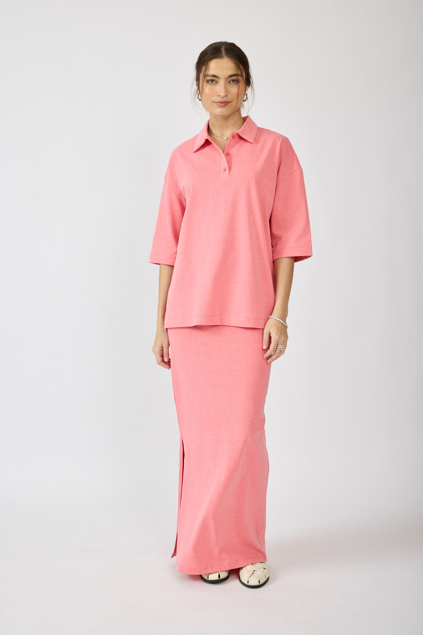 חצאית פיגמנט מקסי + שסע