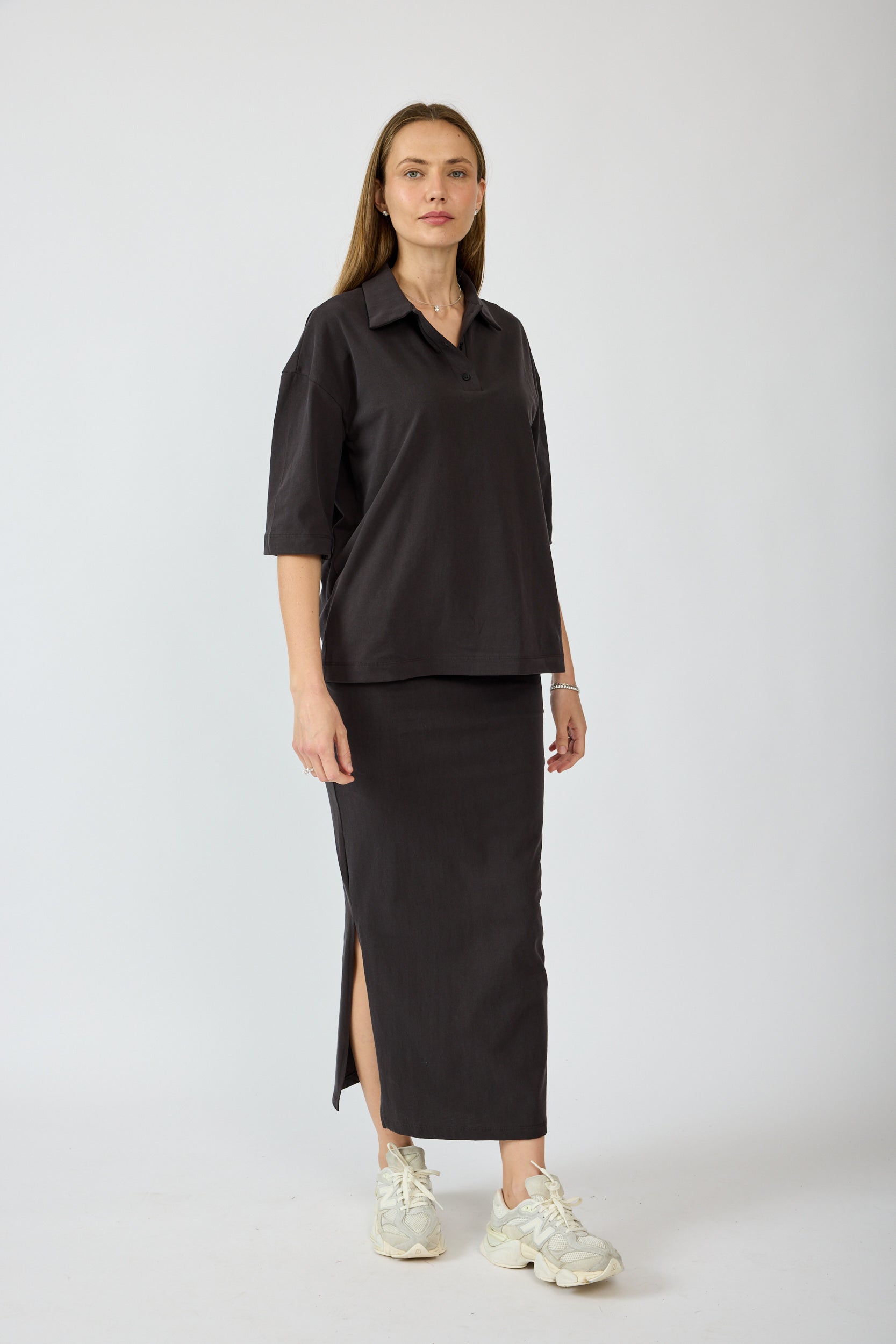 חצאית פיגמנט 3/4 + שסע