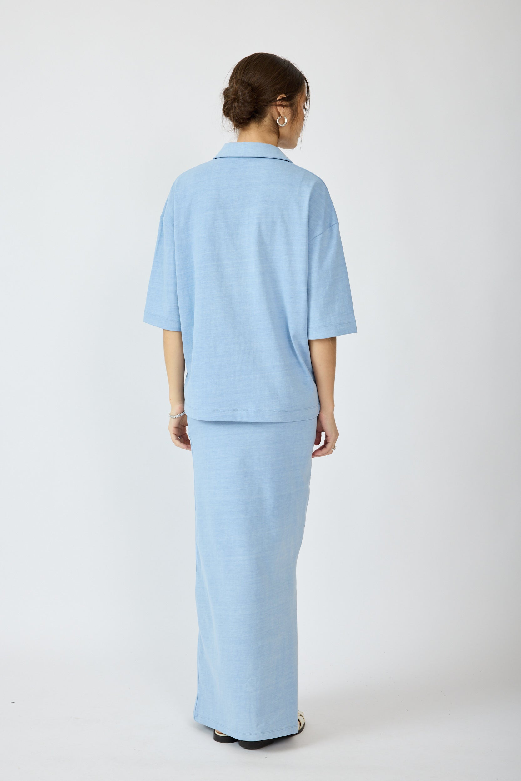 חולצת פולו פיגמנט שרוול 3/4