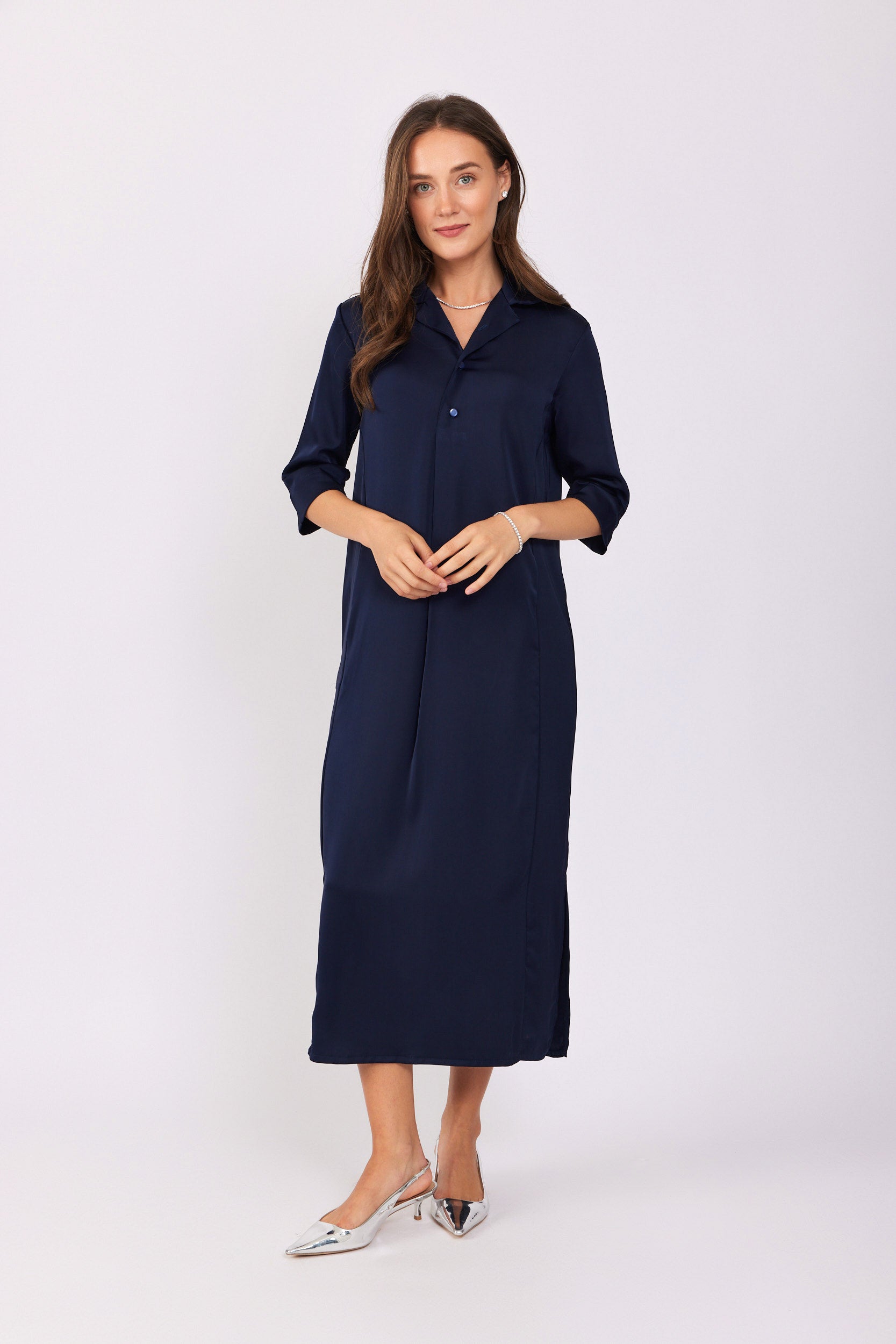 שמלת פולו סאטן מידי