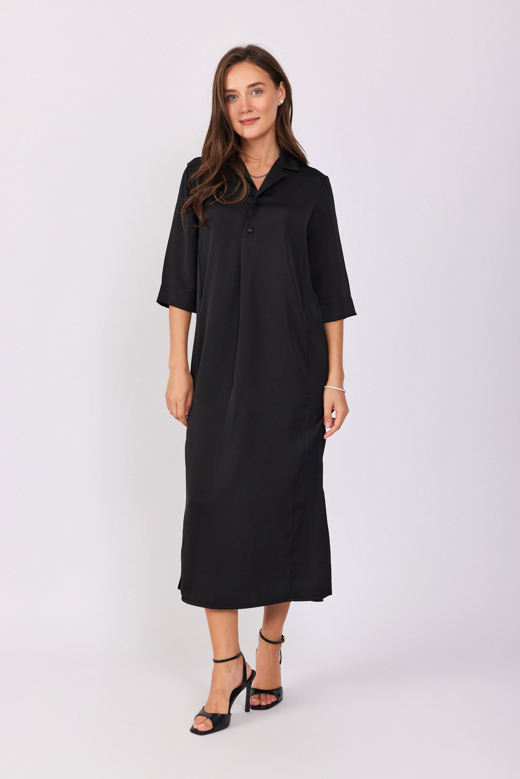 שמלת פולו סאטן מידי