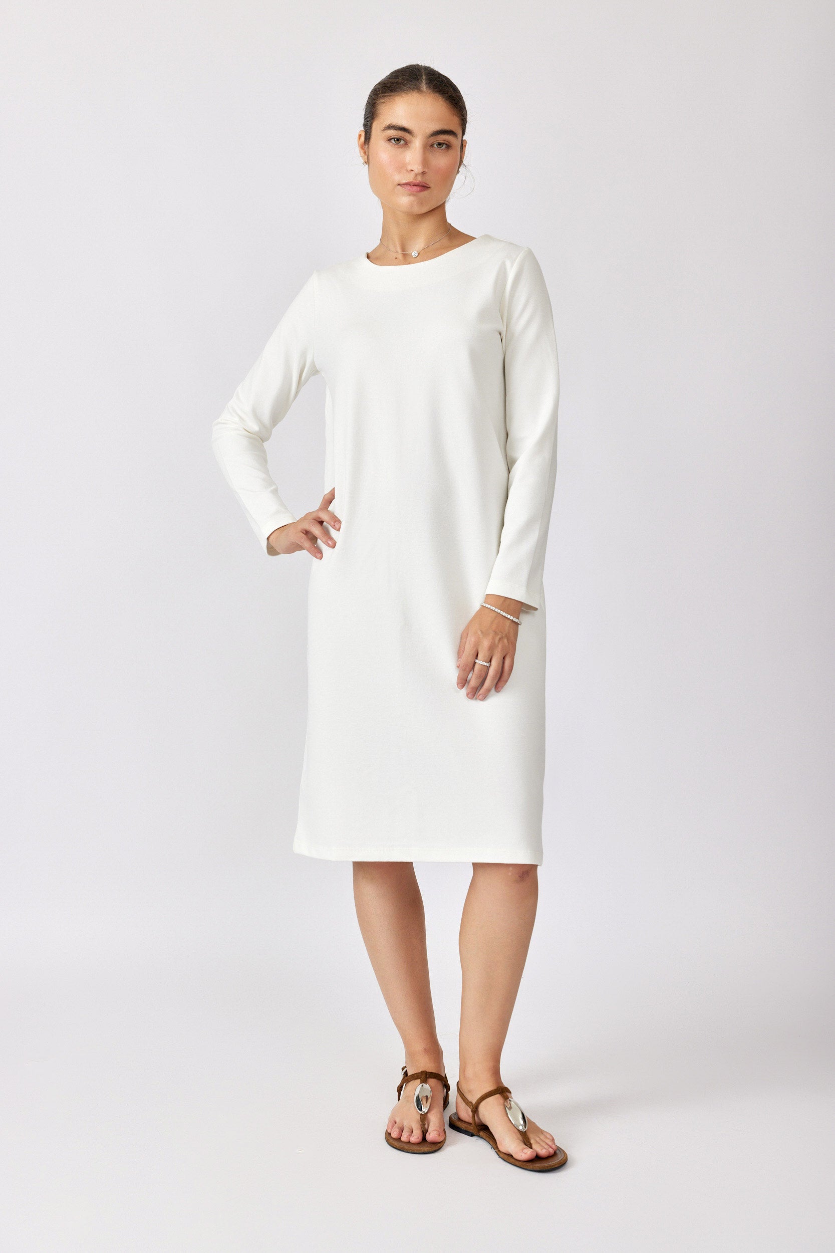 שמלת ג'רסי קלאסית קצרה