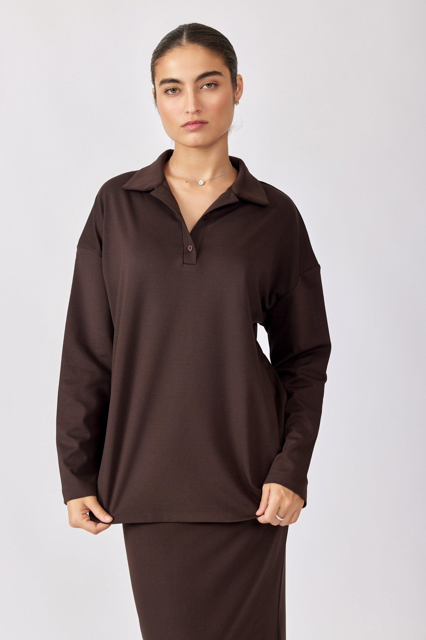 חולצת פולו ביג ג'רסי שרוול ארוך