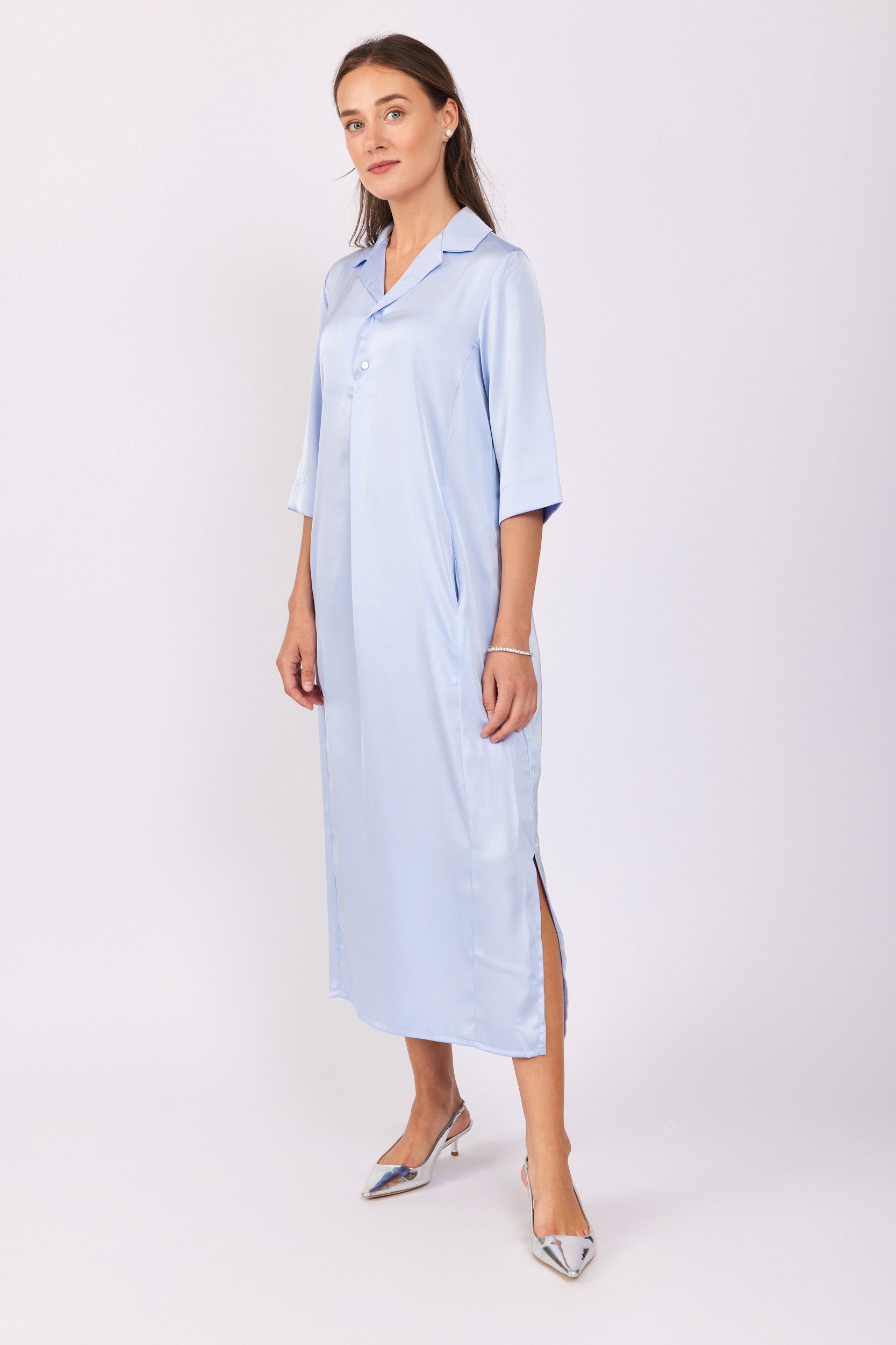 שמלת פולו סאטן מידי