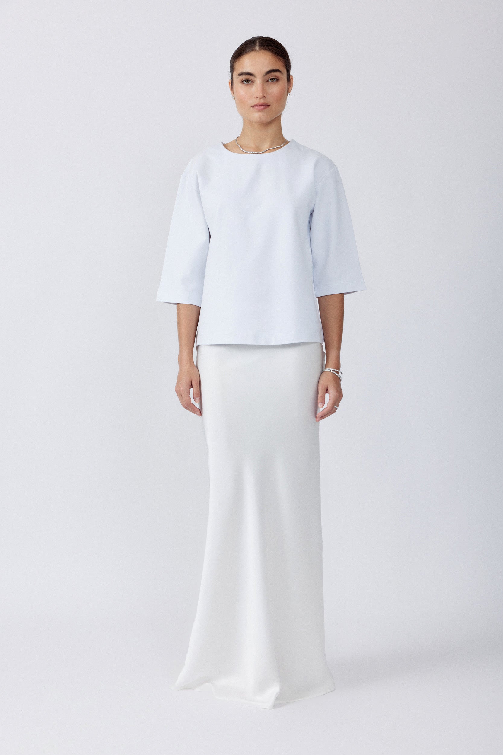 חצאית סאטן מקסי + שסע