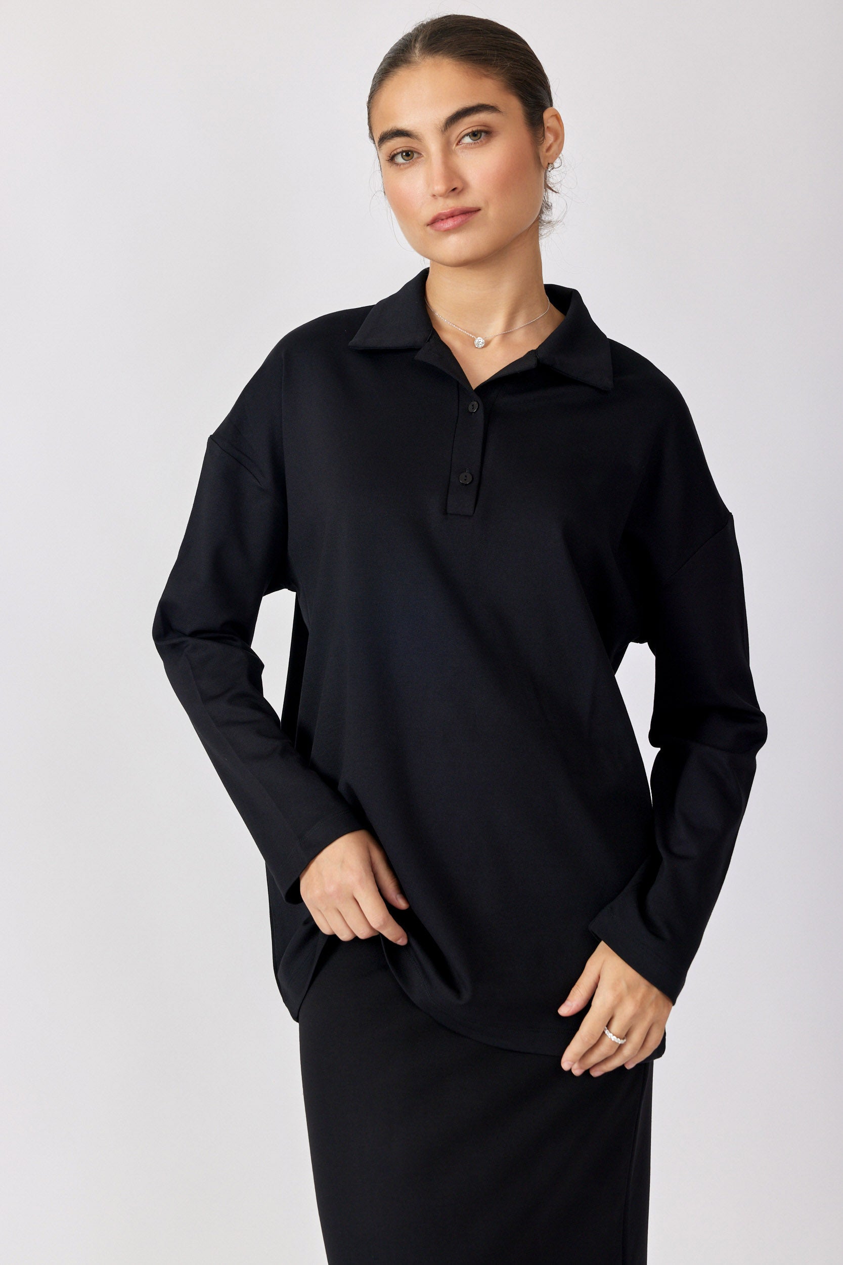 חולצת פולו ביג ג'רסי שרוול ארוך