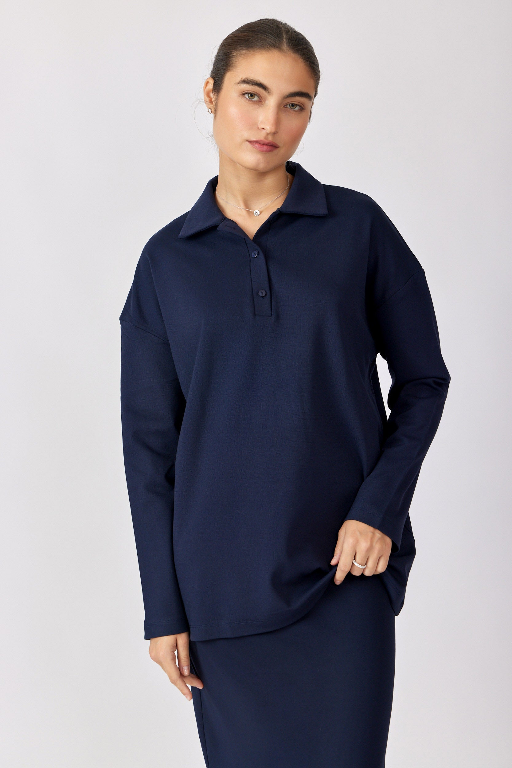 חולצת פולו ביג ג'רסי שרוול ארוך