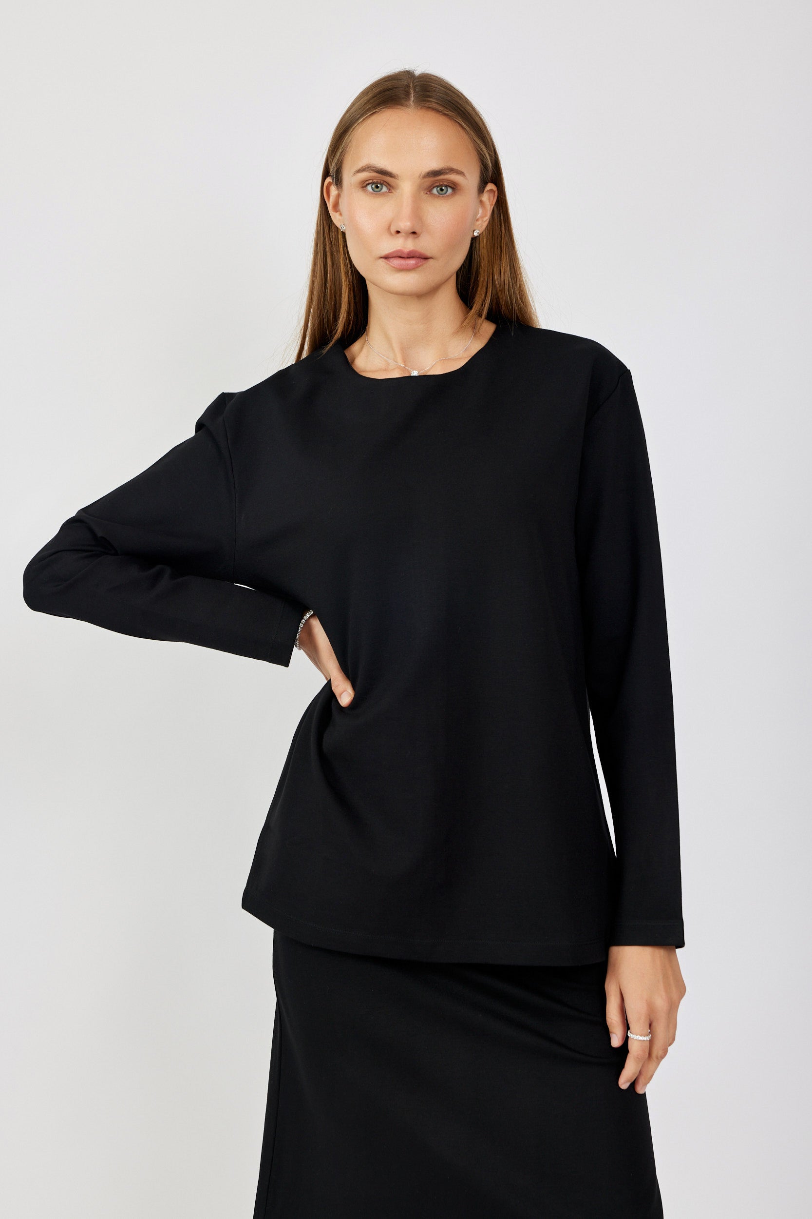 טישרט ג'רסי אלגנט שרוול ארוך