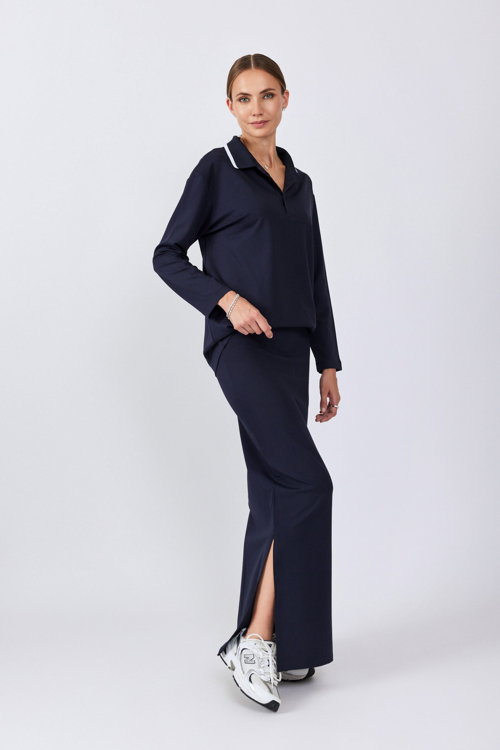 חולצת פולו ג'רסי צווארון פסים