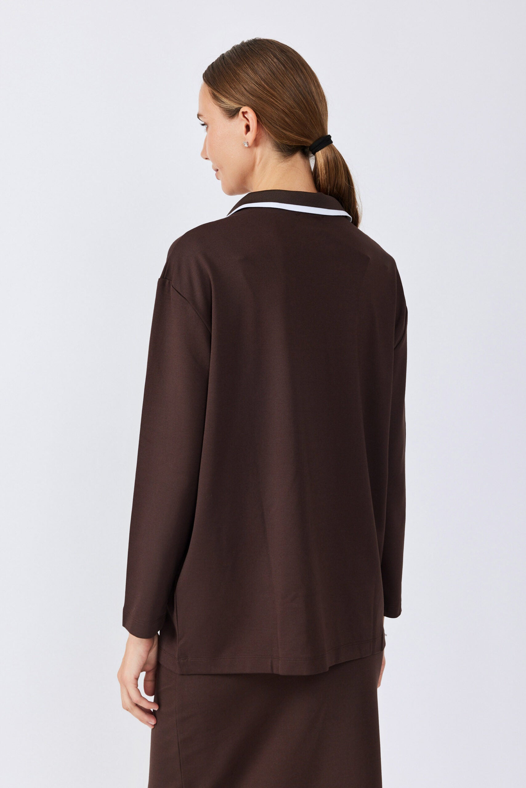 חולצת פולו ג'רסי צווארון פסים