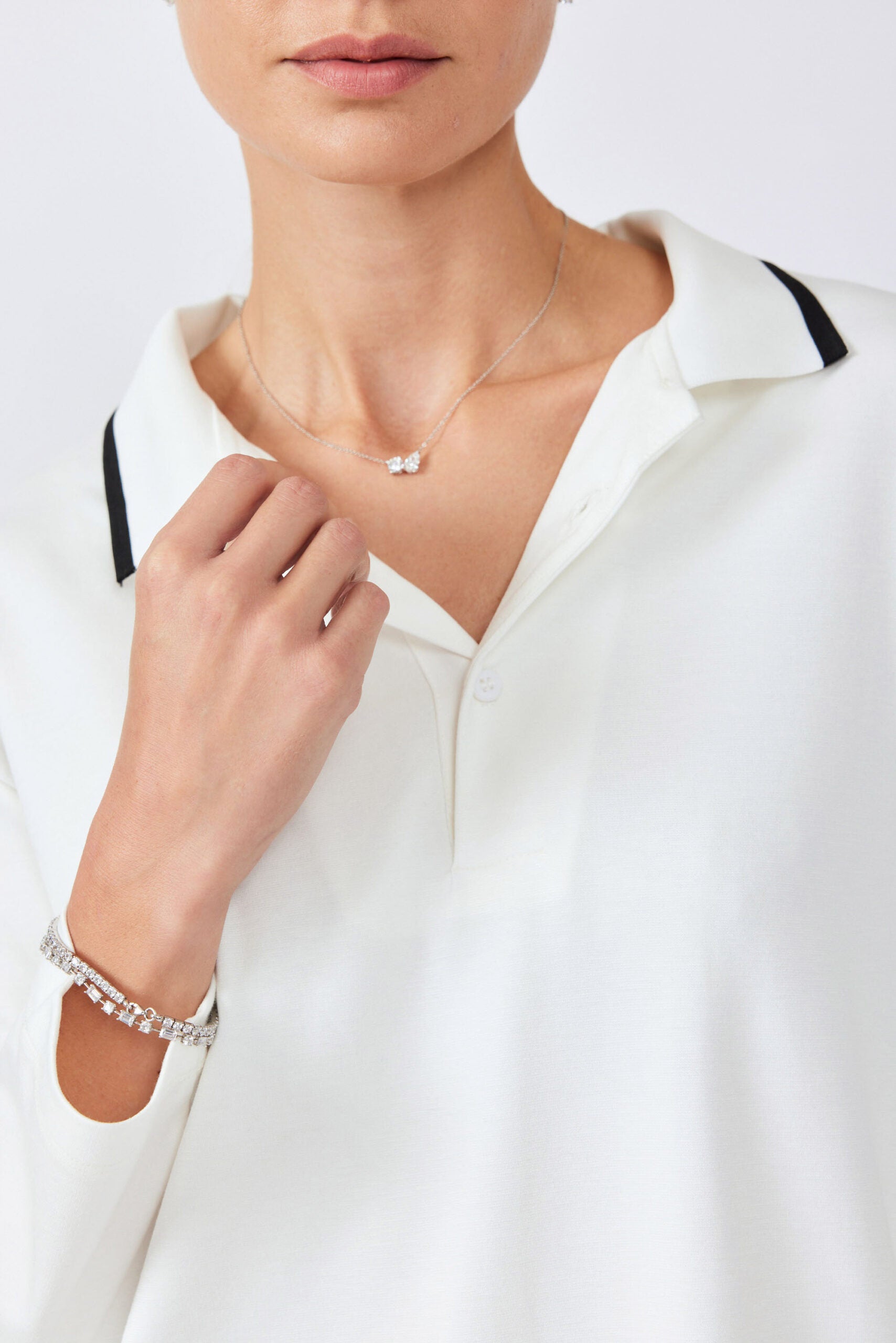 חולצת פולו ג'רסי צווארון פסים