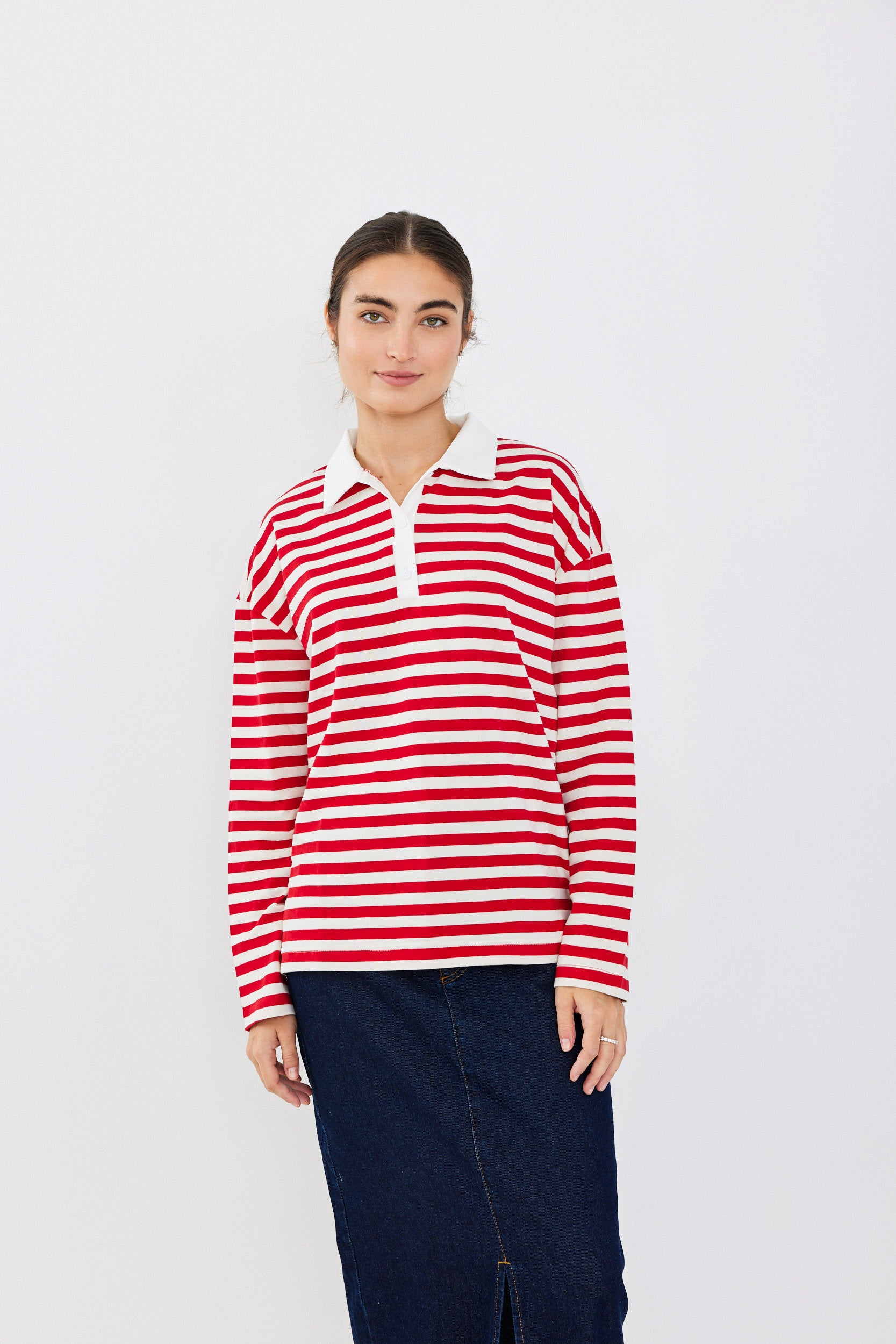 חולצת פולו פסים ביג