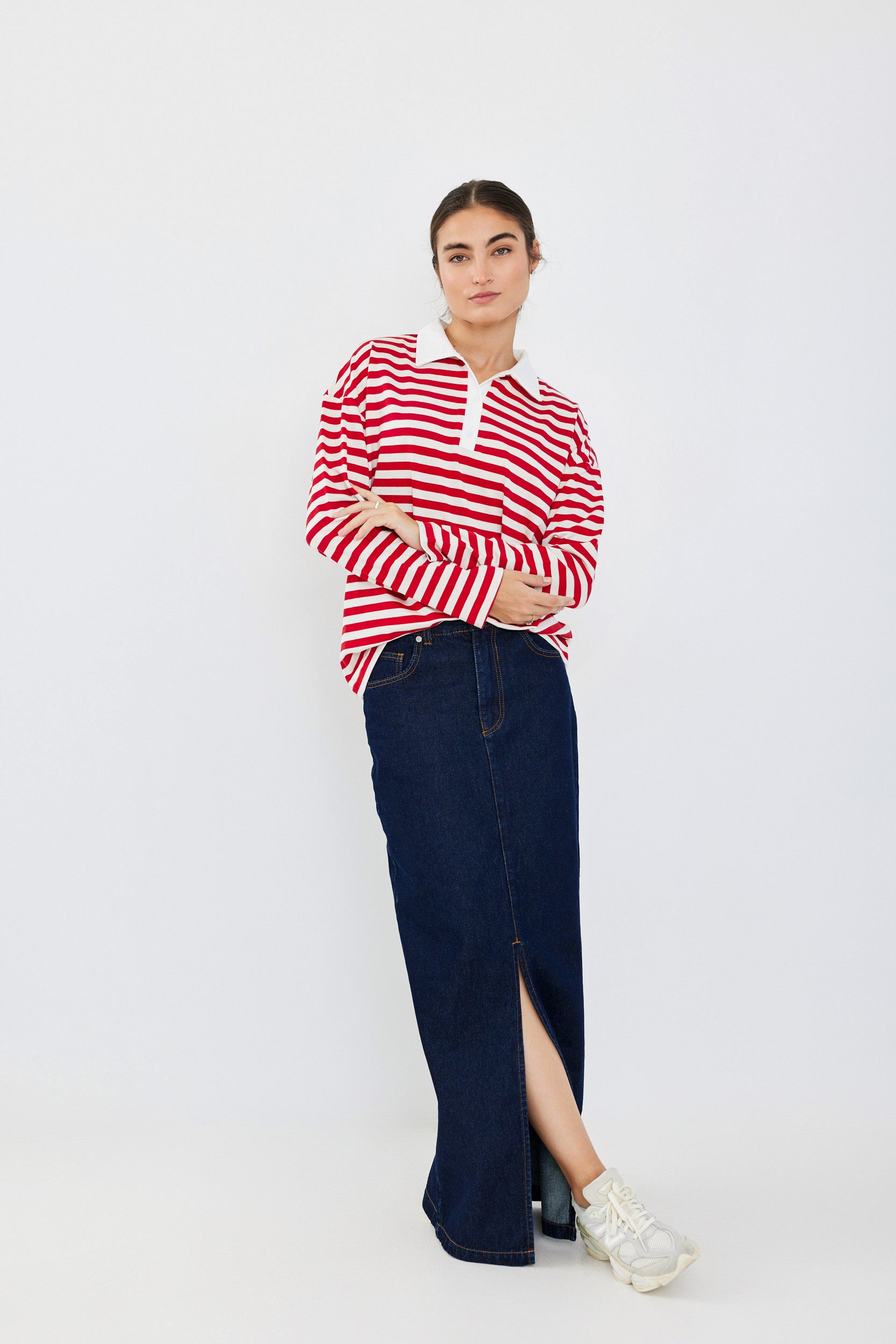 חולצת פולו פסים ביג