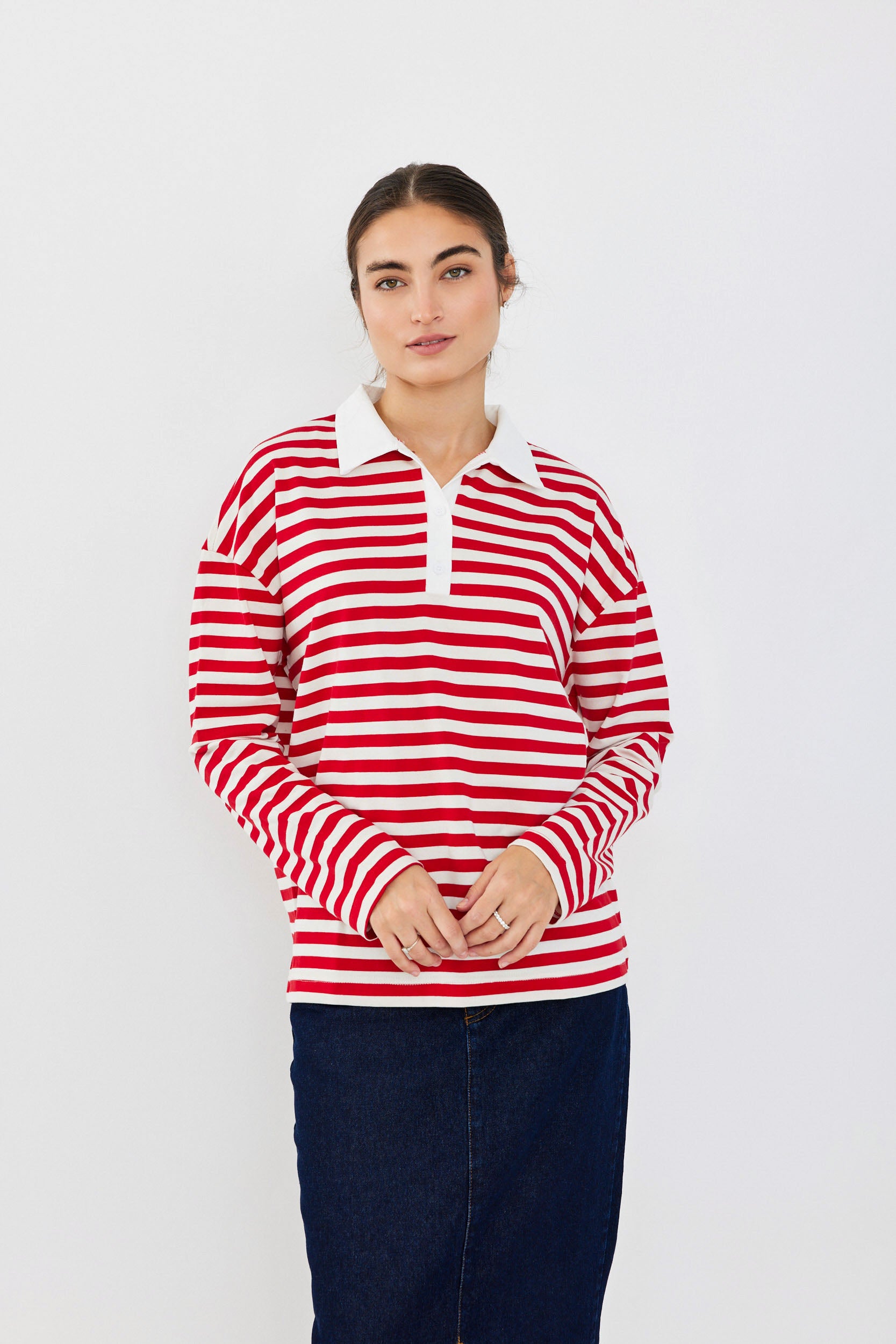 חולצת פולו פסים ביג