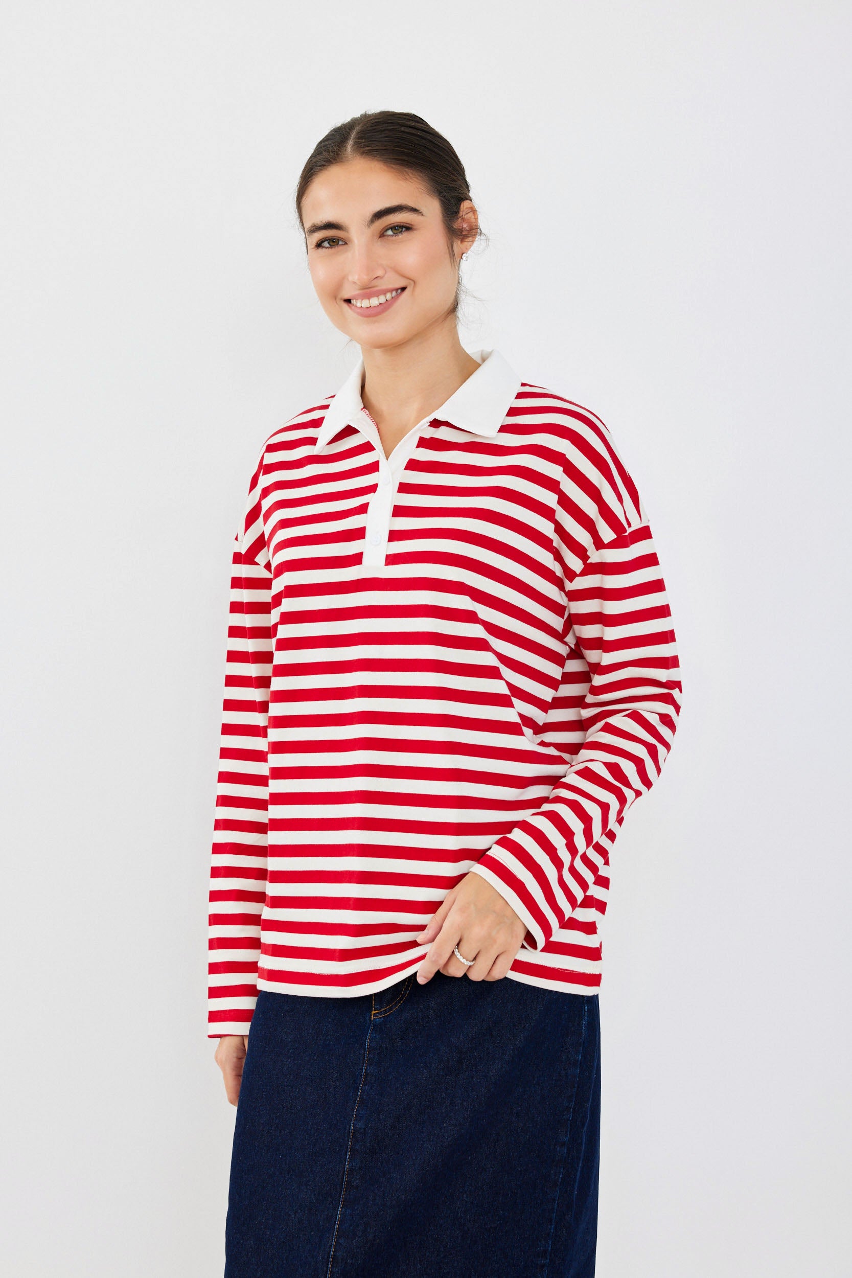 חולצת פולו פסים ביג