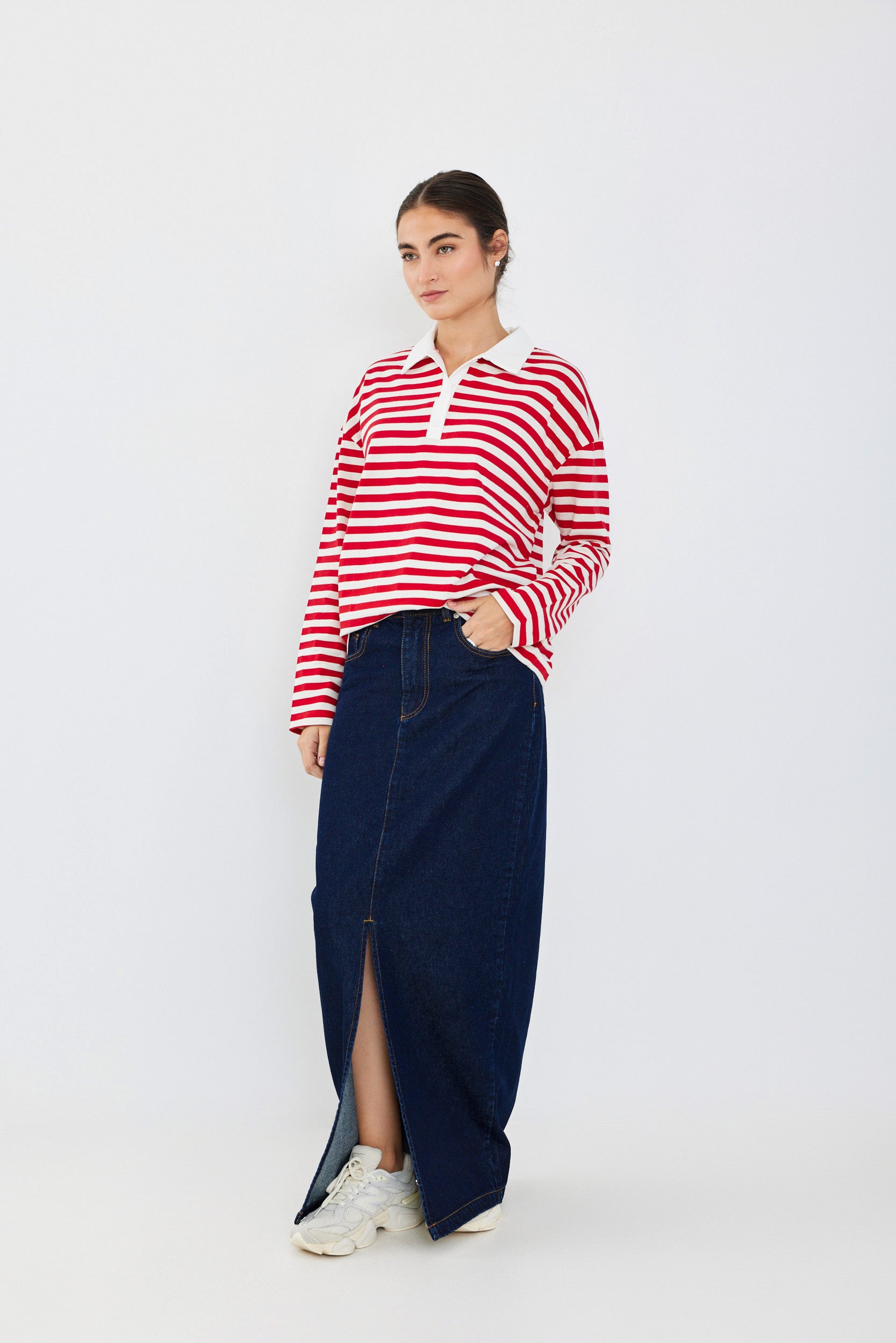 חולצת פולו פסים ביג