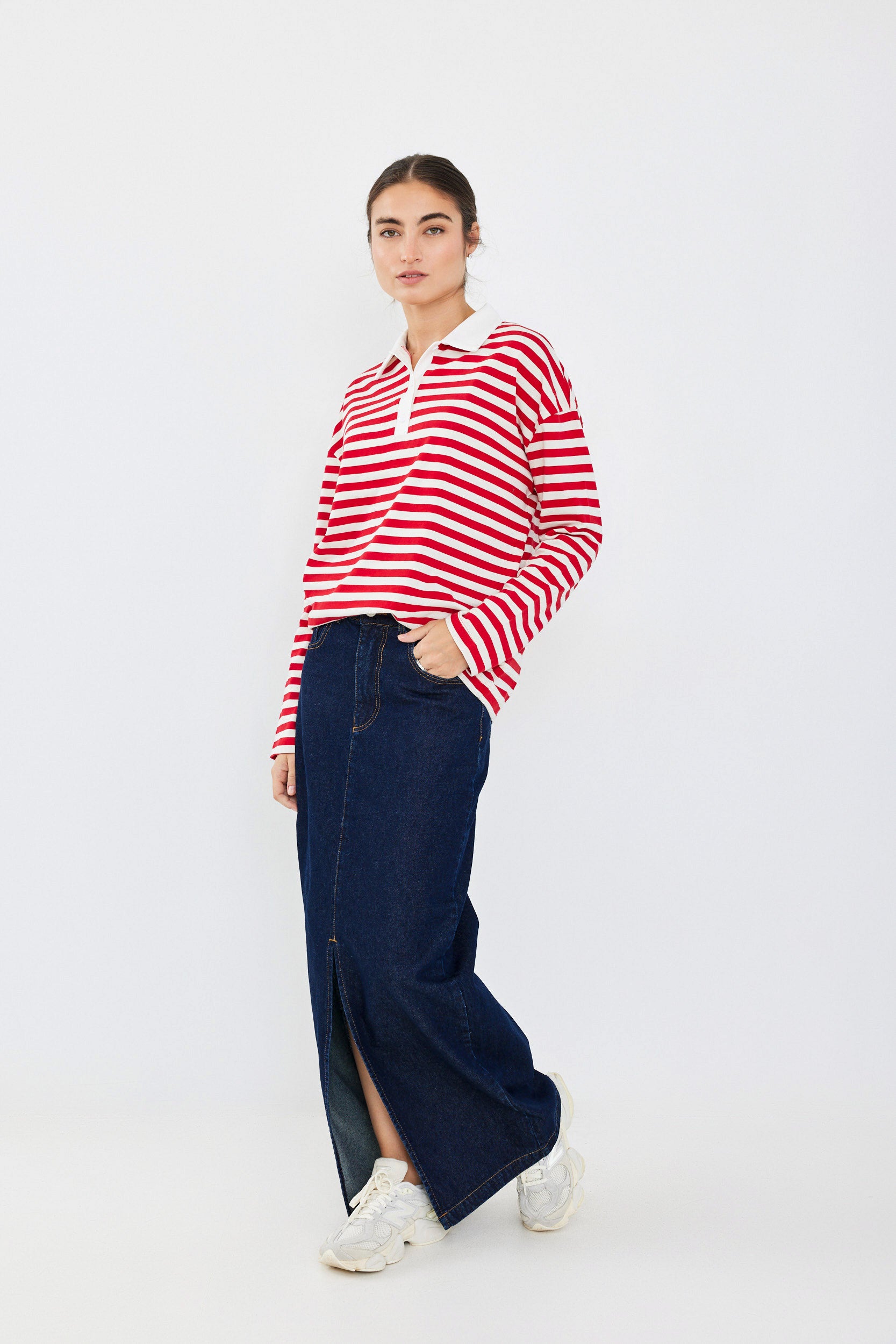 חולצת פולו פסים ביג