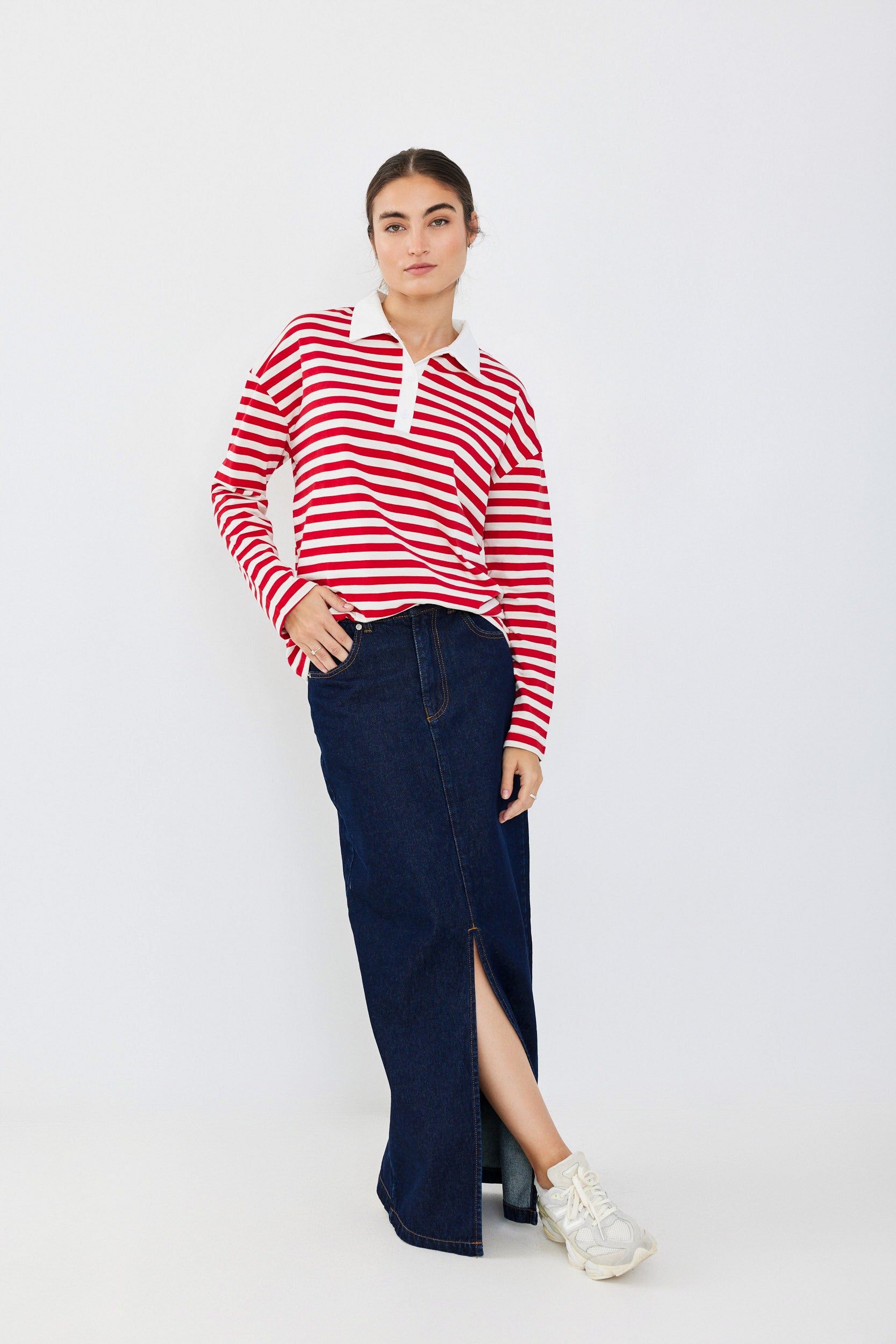 חולצת פולו פסים ביג