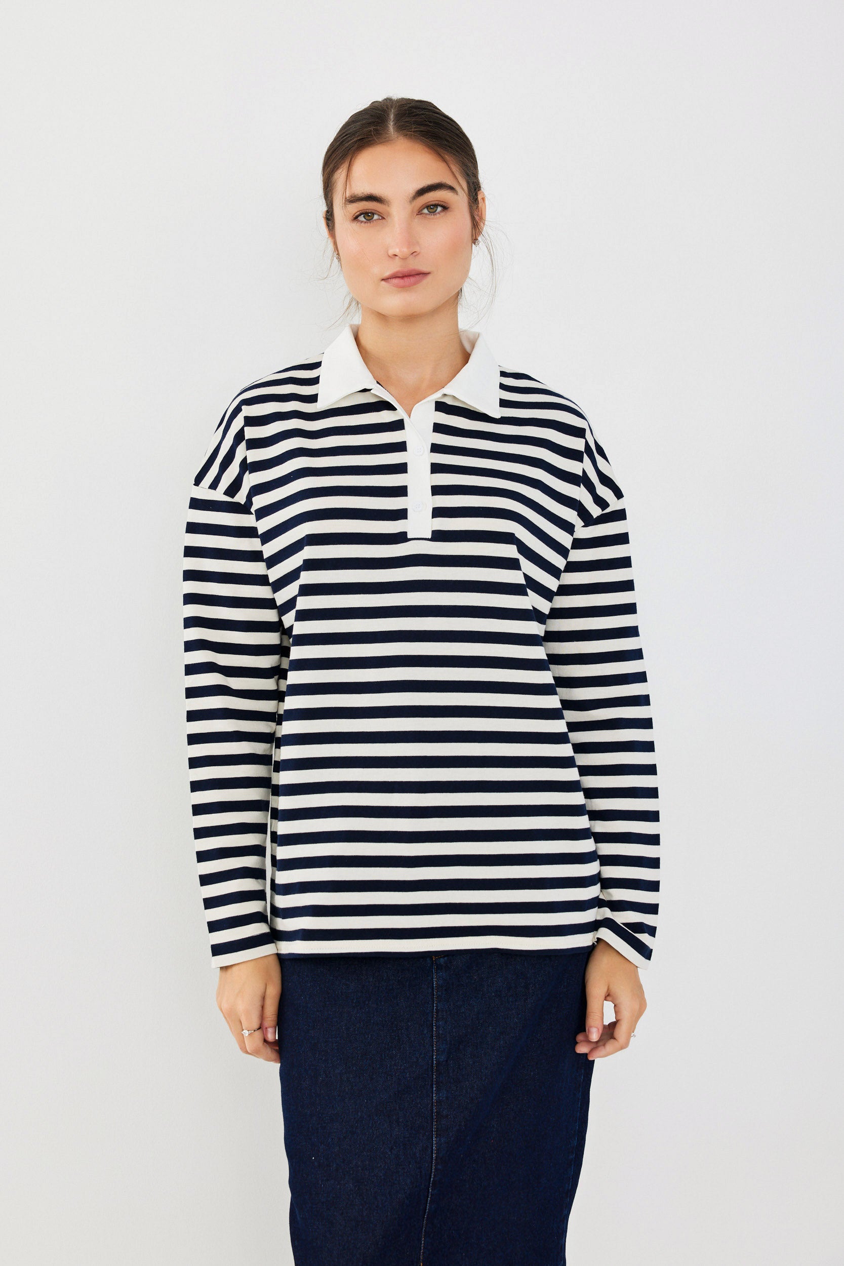 חולצת פולו פסים ביג