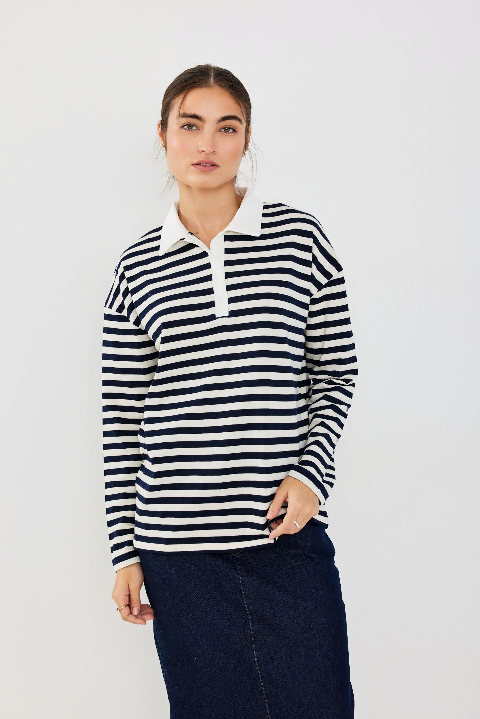 חולצת פולו פסים ביג